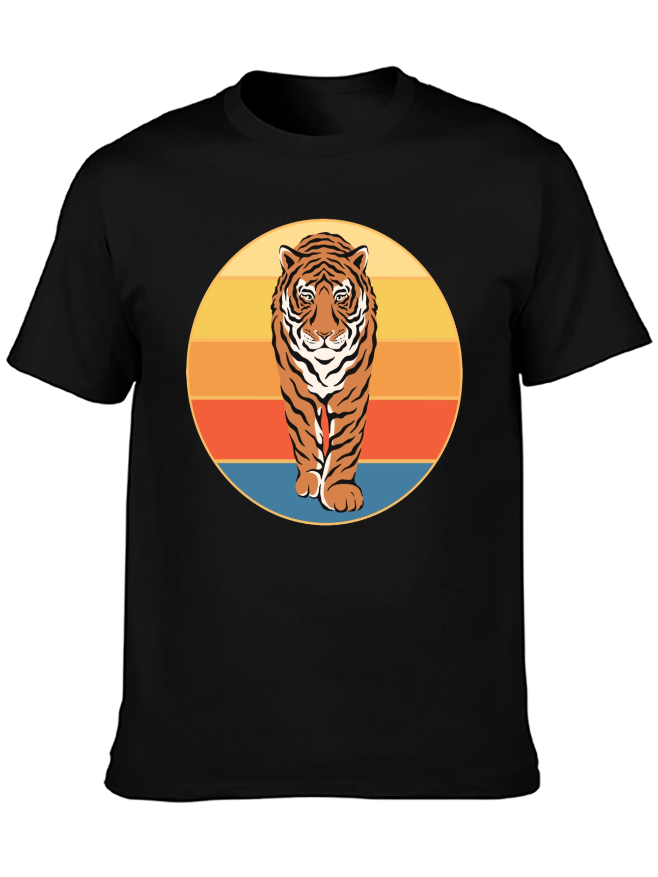 Retro Tiger Graphic Tee - Black