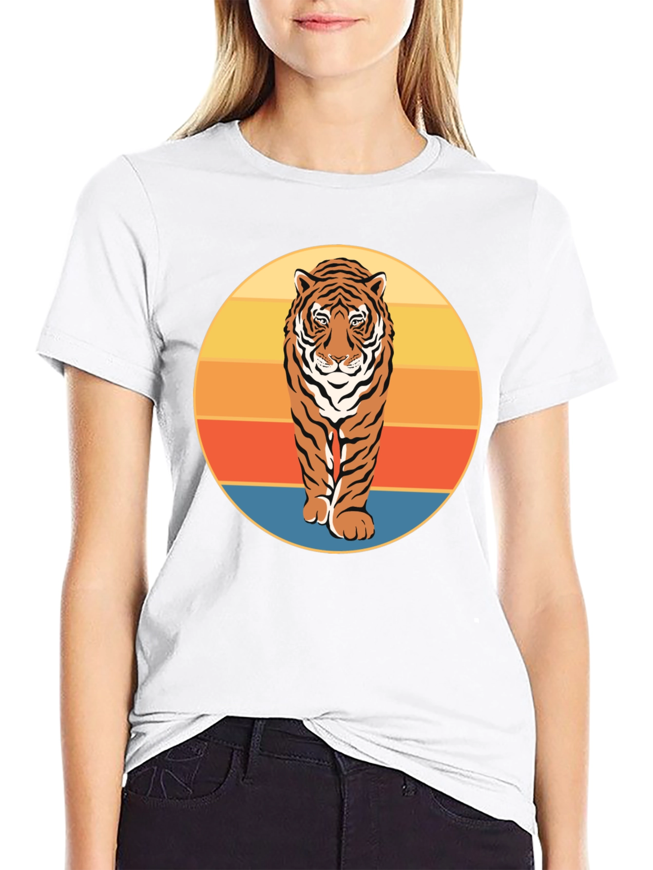 Retro Tiger Graphic Tee - Black