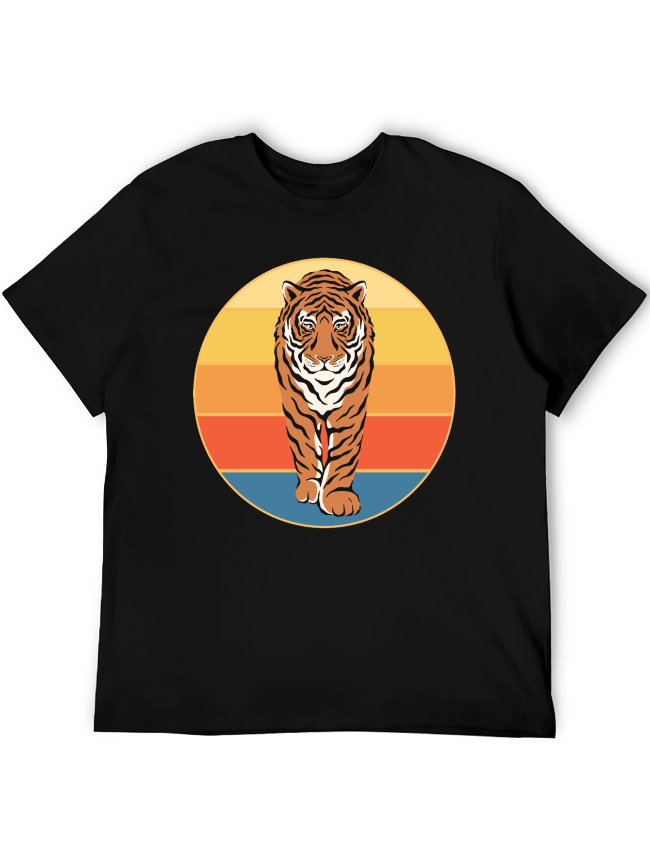 Retro Tiger Graphic Tee - Black