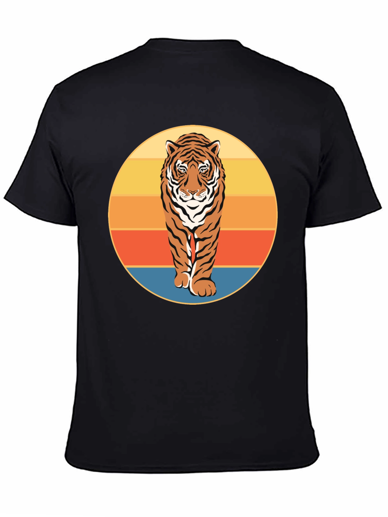 Retro Tiger Graphic Tee - Black