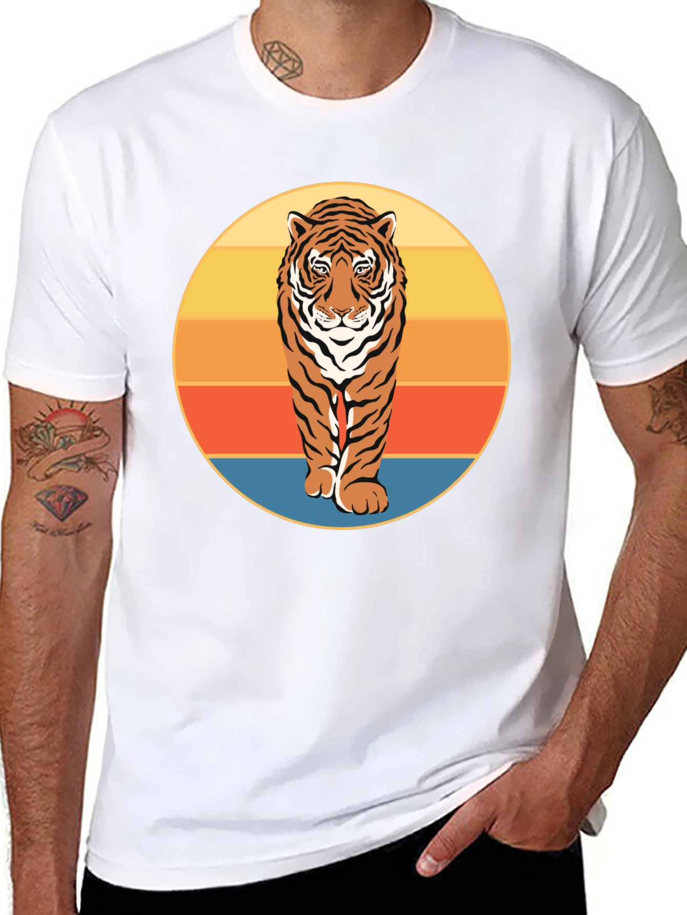 Retro Tiger Graphic Tee - Black