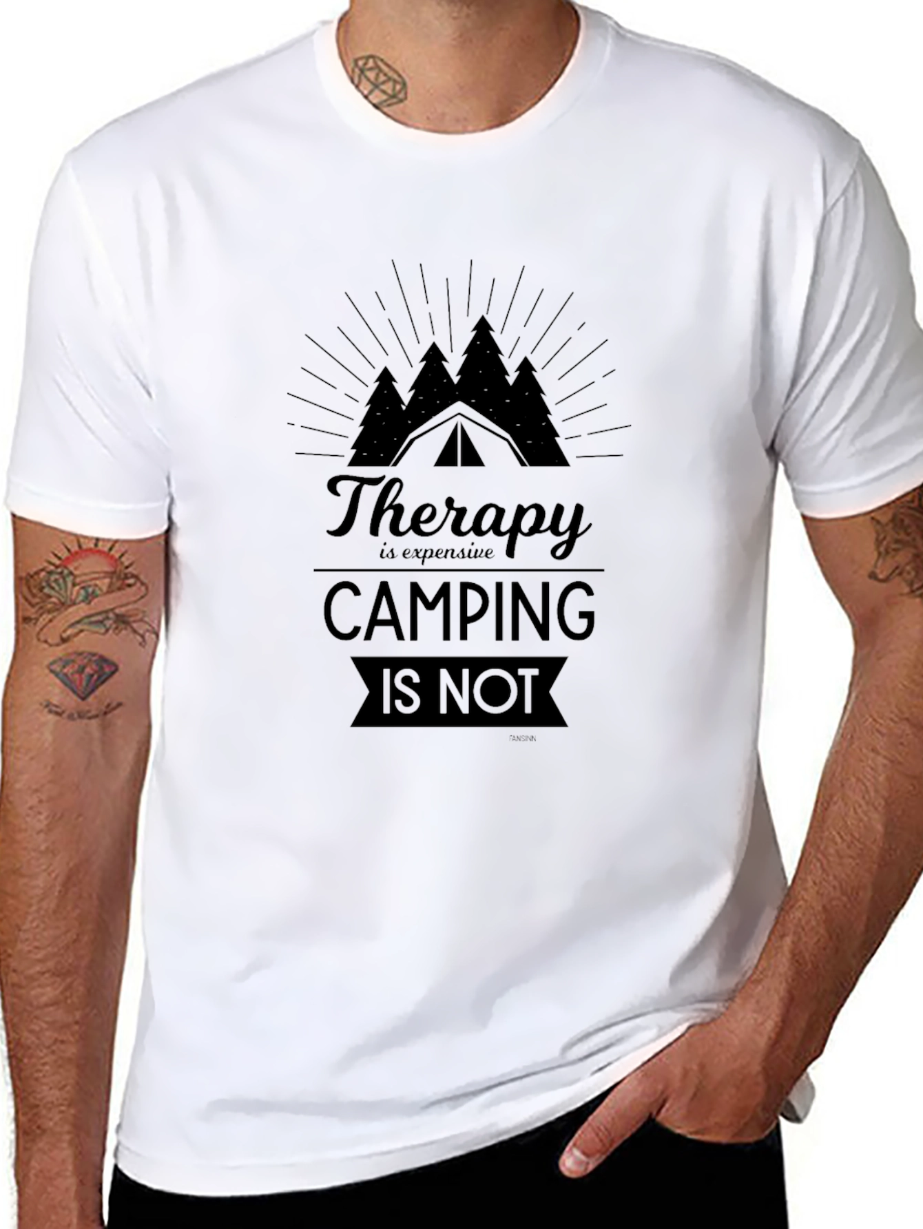 Camping Therapy Graphic Tee - Black Unisex