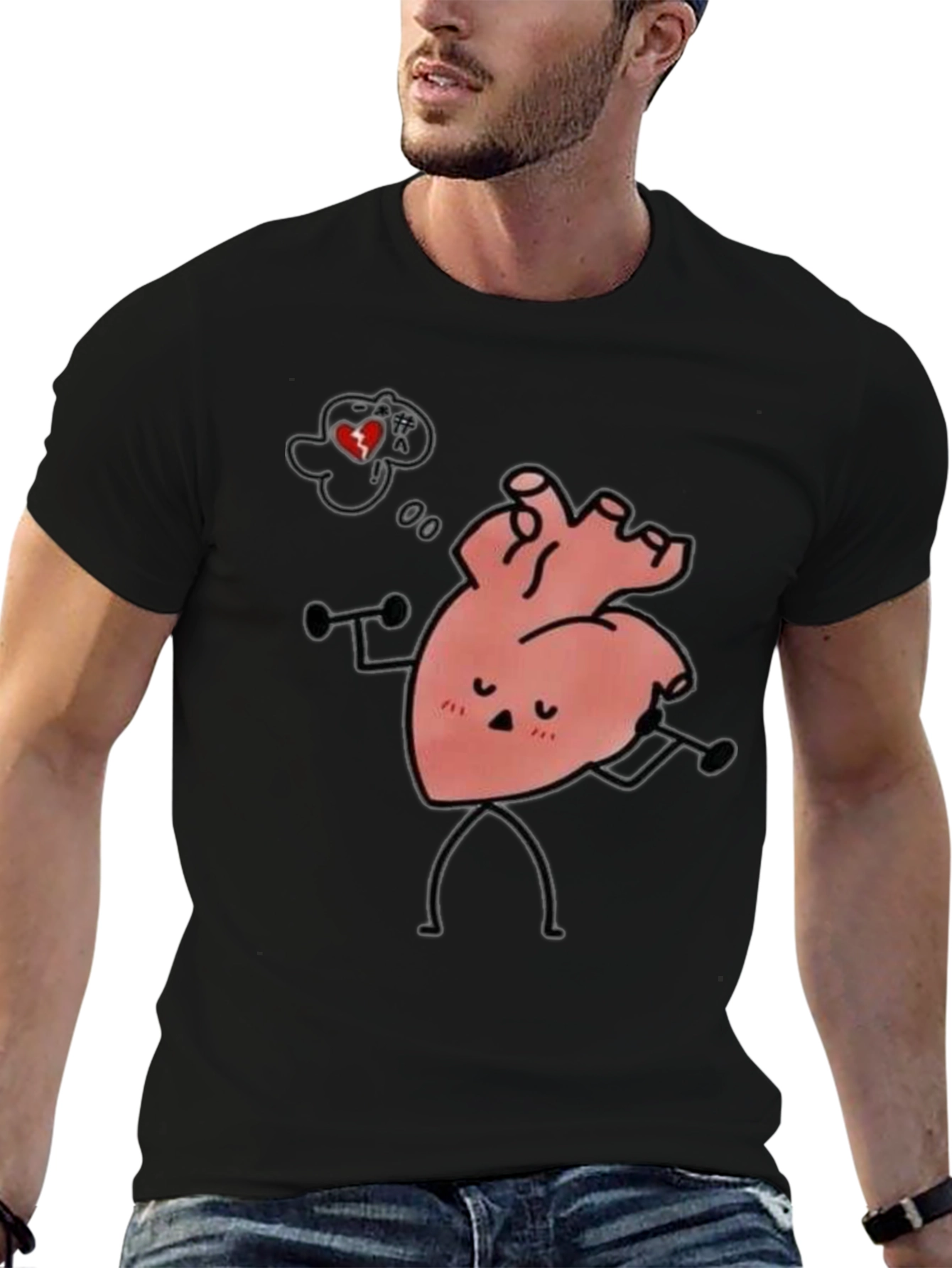 Heart Workout Black Tee