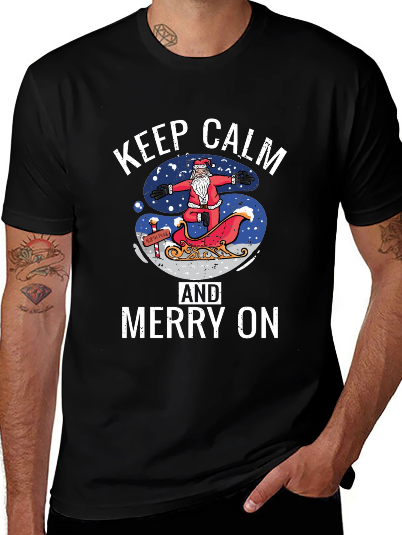 Keep Calm and Merry On Christmas T-Shirt