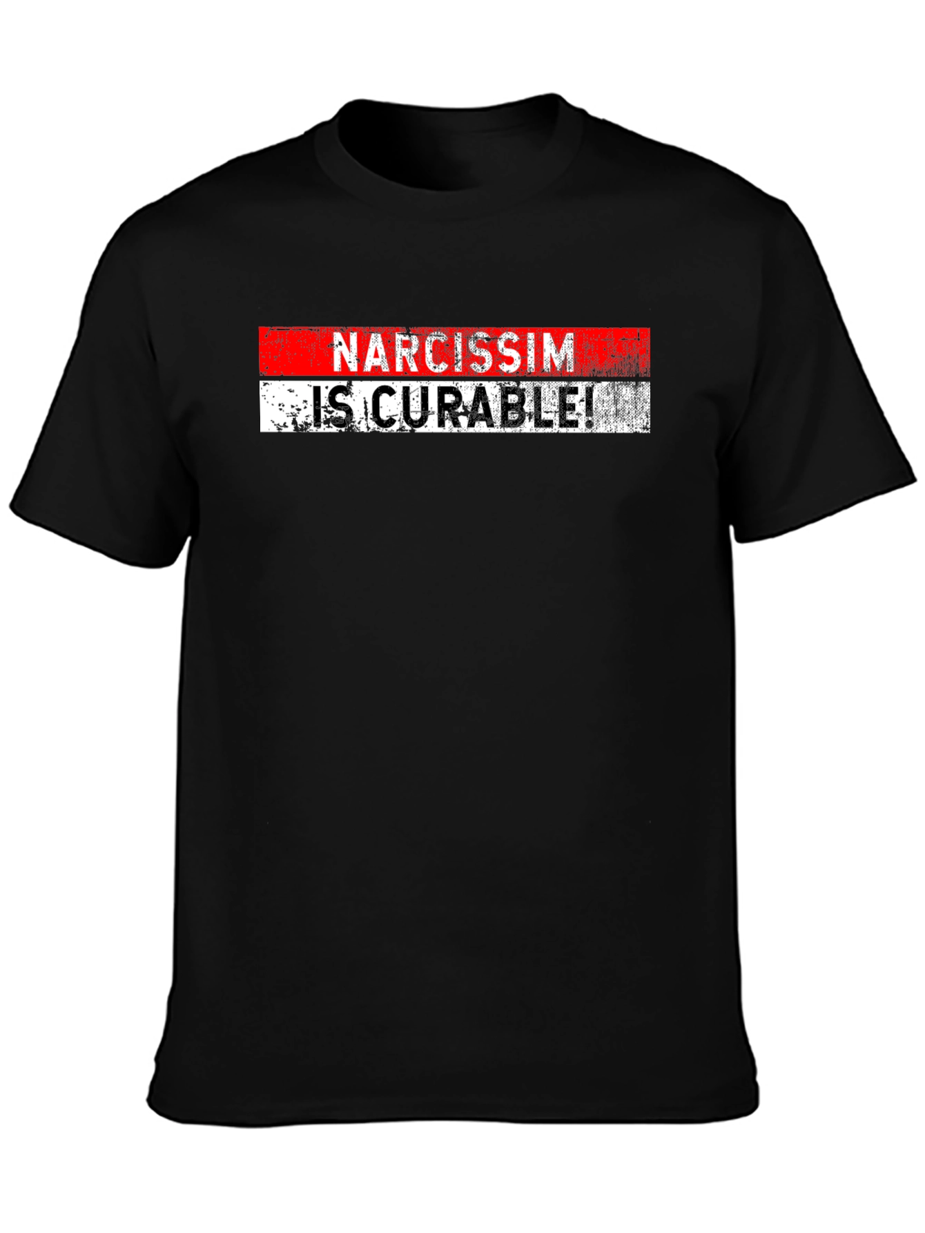 Narcissim is Curable Tee - Black Graphic T-Shirt