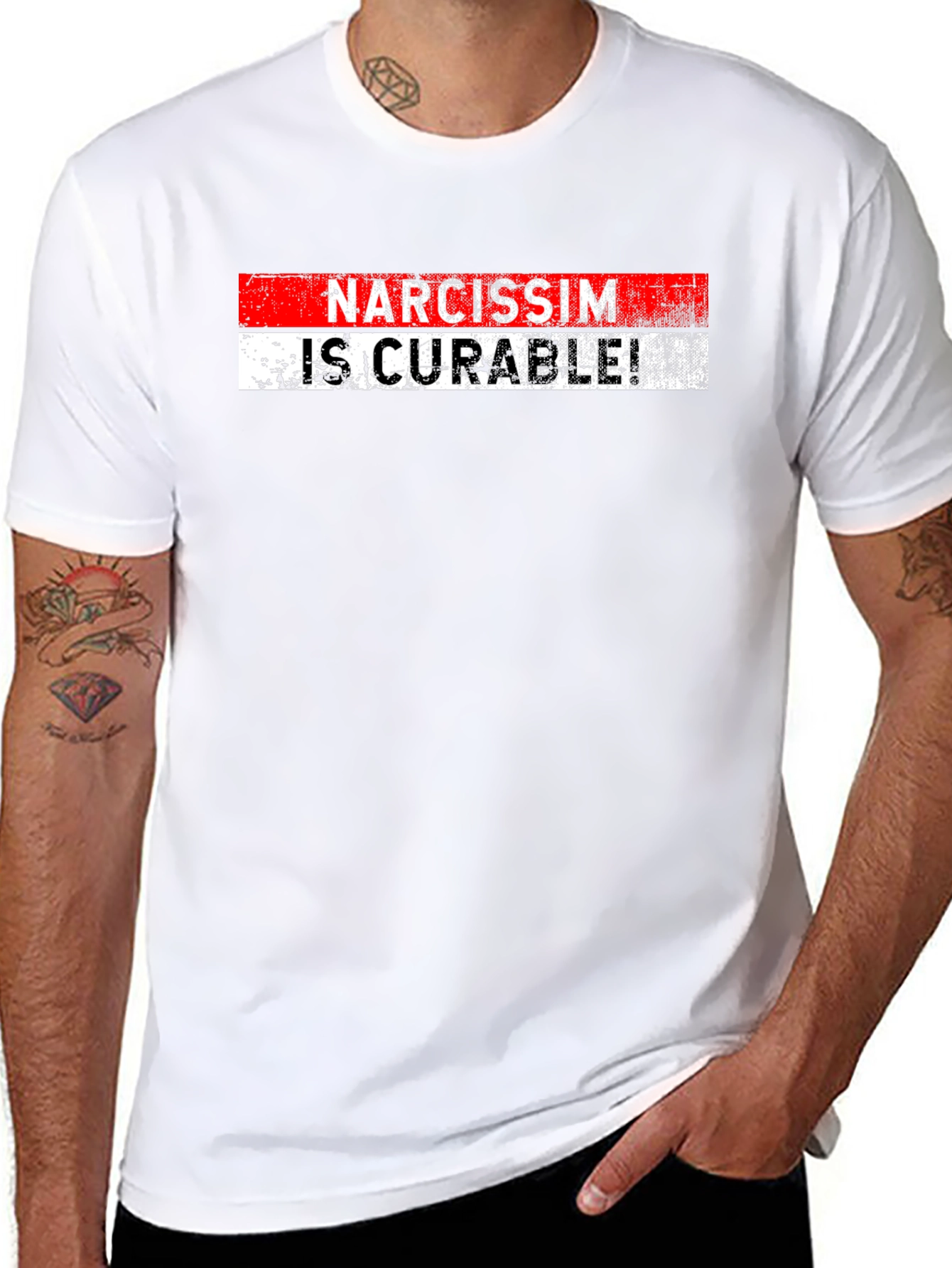 Narcissim is Curable Tee - Black Graphic T-Shirt