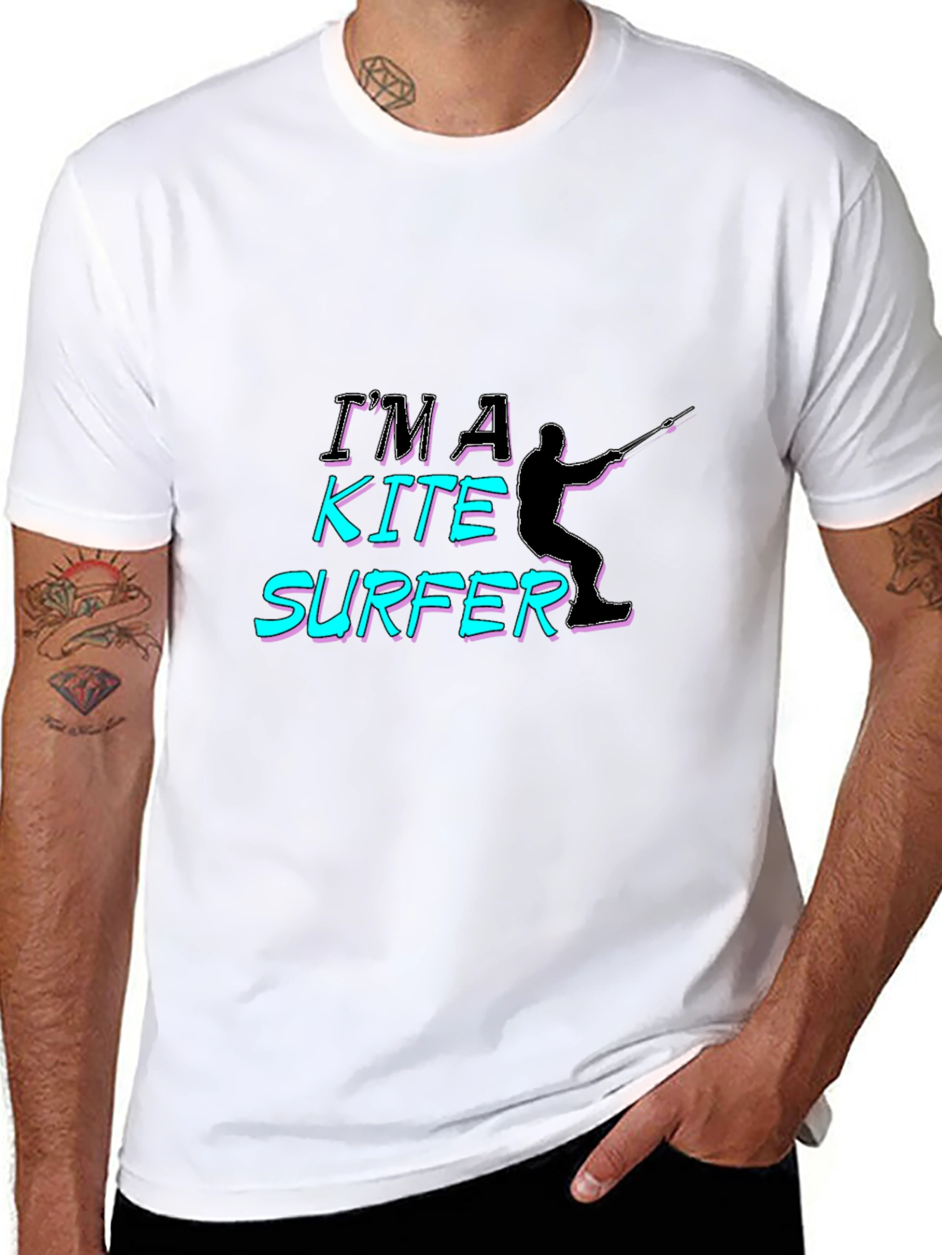 Im A Kite Surfer Black T-Shirt