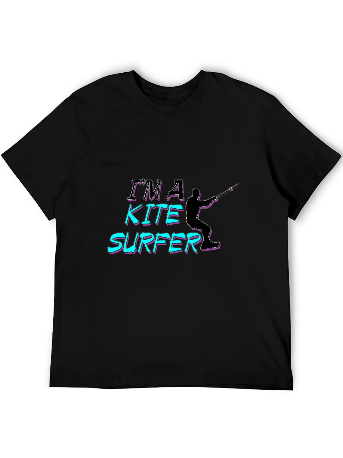 Im A Kite Surfer Black T-Shirt