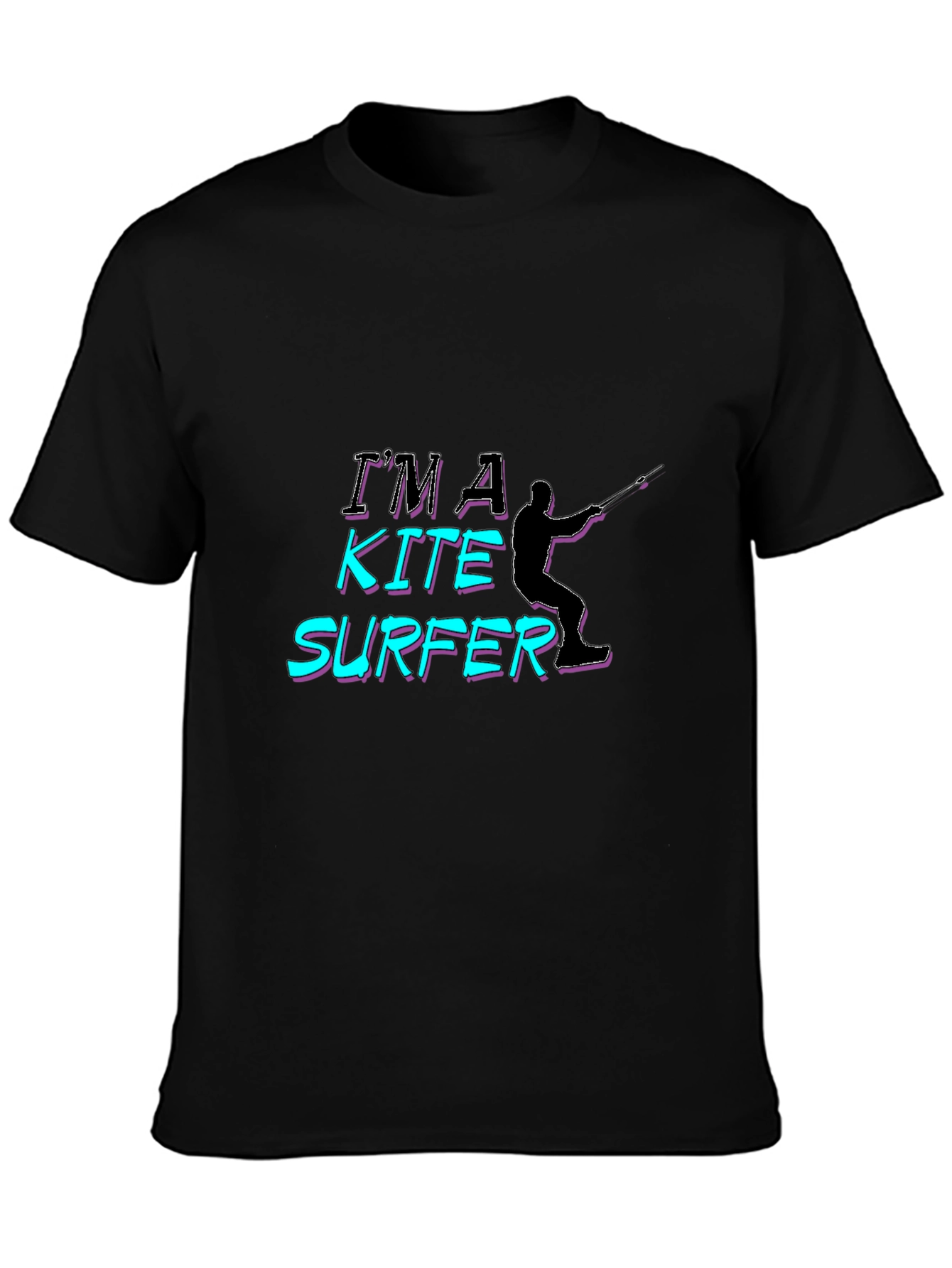Im A Kite Surfer Black T-Shirt