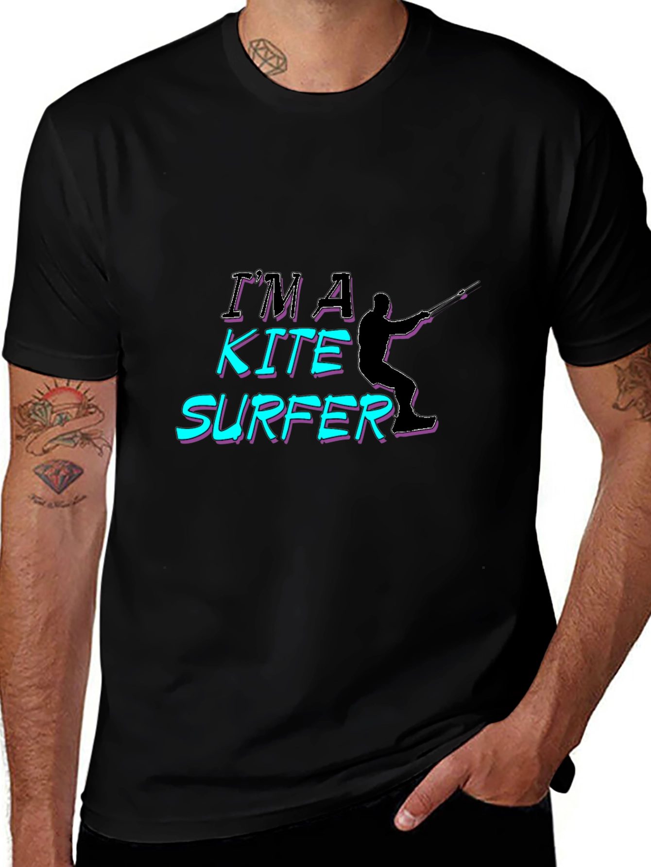 Im A Kite Surfer Black T-Shirt