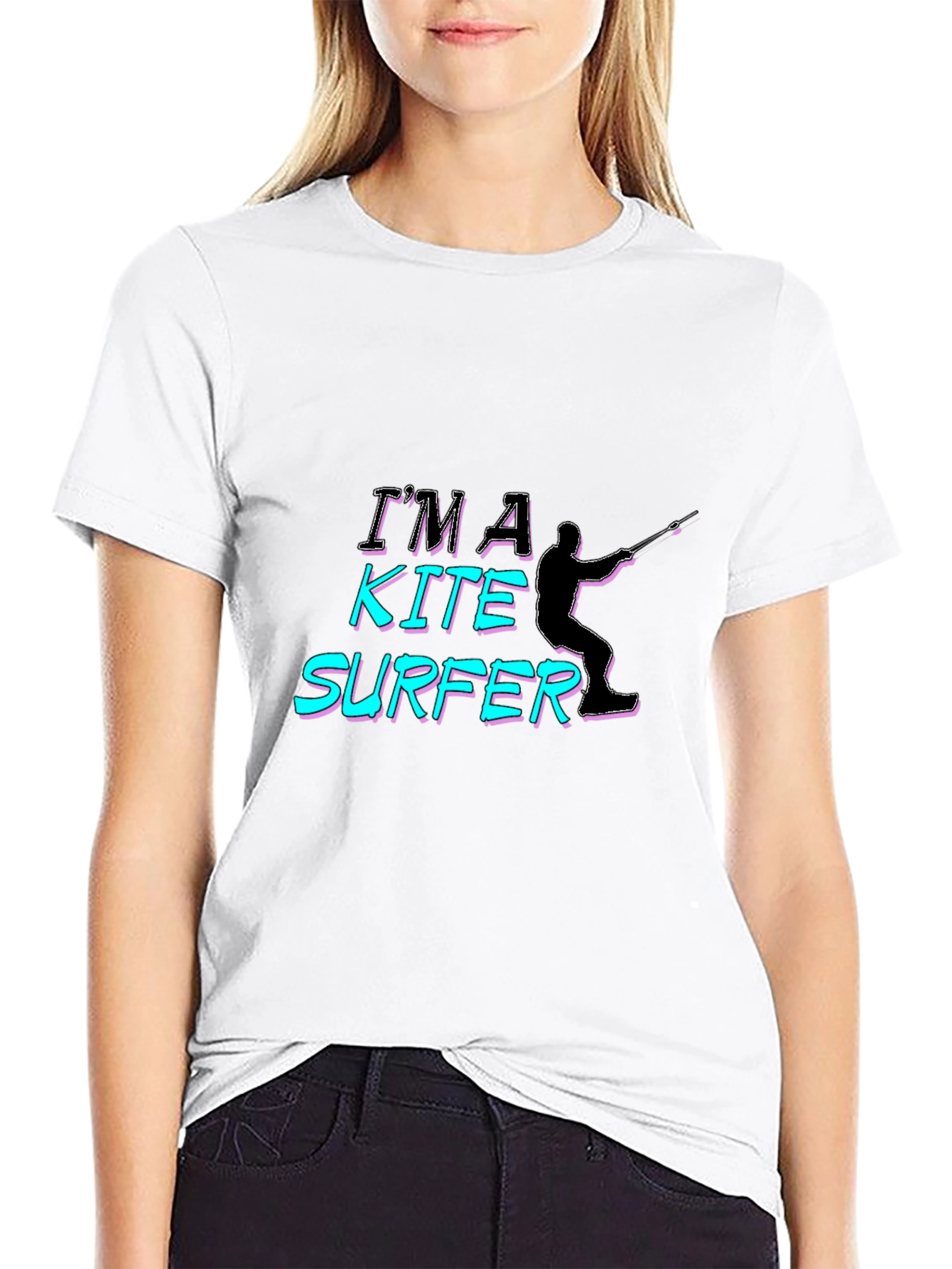 Im A Kite Surfer Black T-Shirt