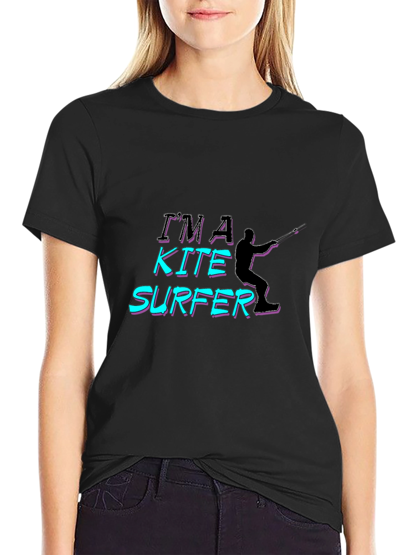 Im A Kite Surfer Black T-Shirt