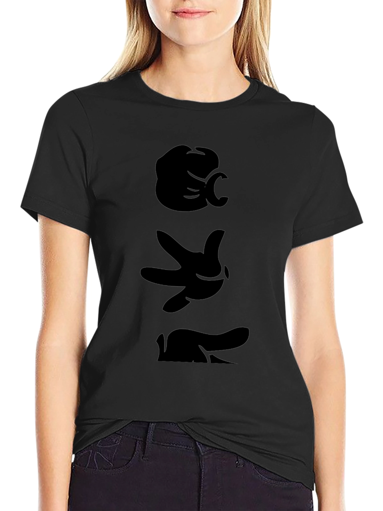 Cartoon Hands Black T-Shirt