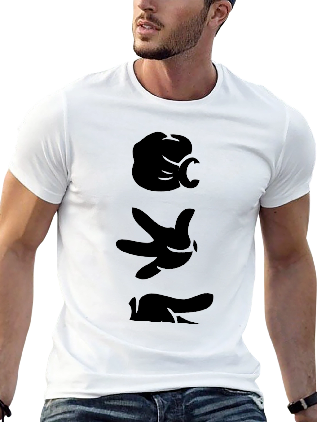 Cartoon Hands Black T-Shirt