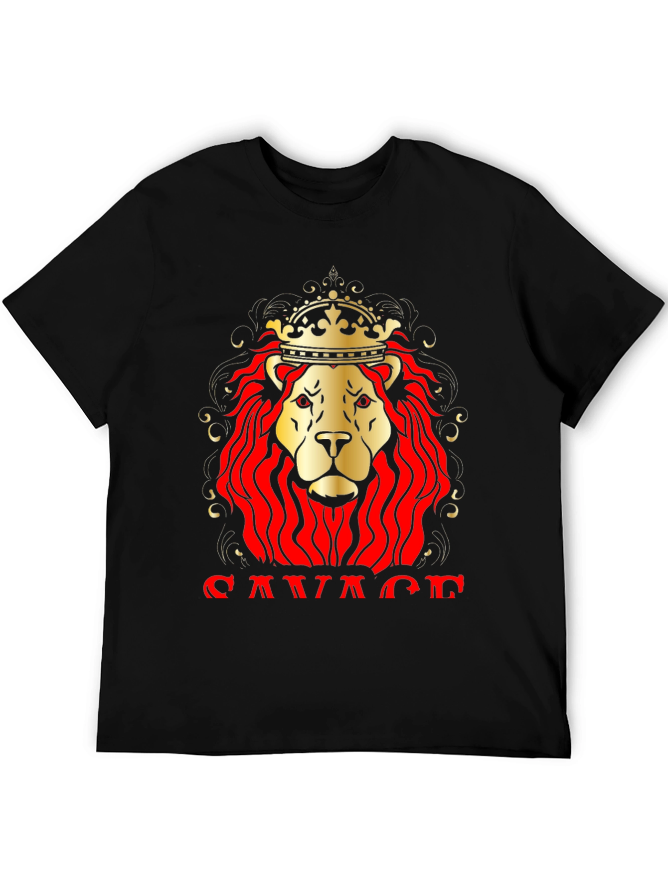 Savage Lion King Graphic T-Shirt