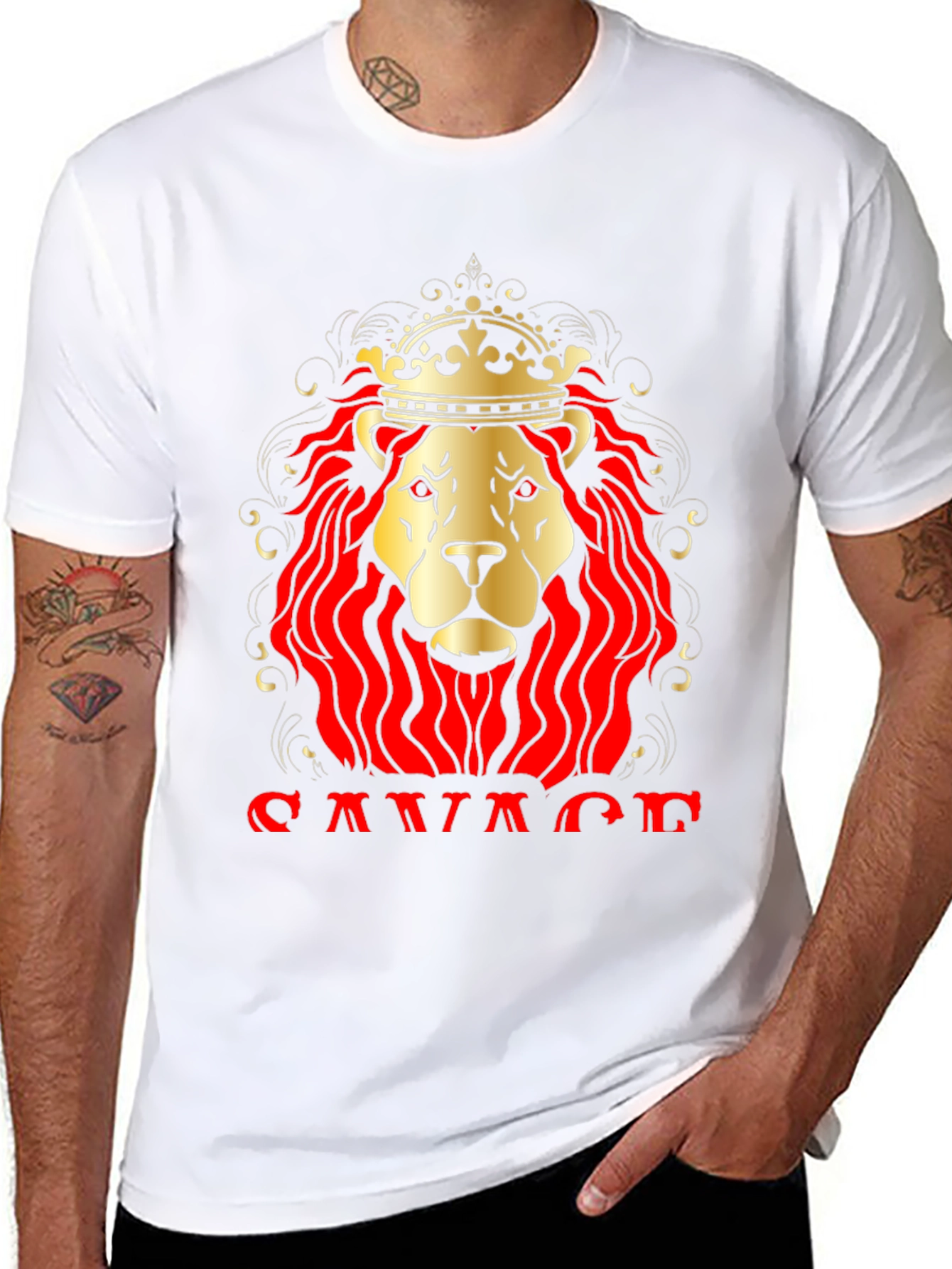 Savage Lion King Graphic T-Shirt