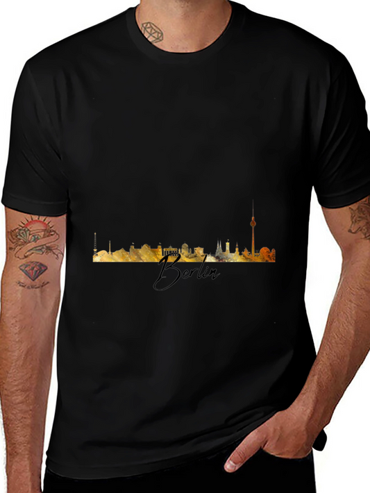 Berlin Skyline T-Shirt - Mens Black Tee