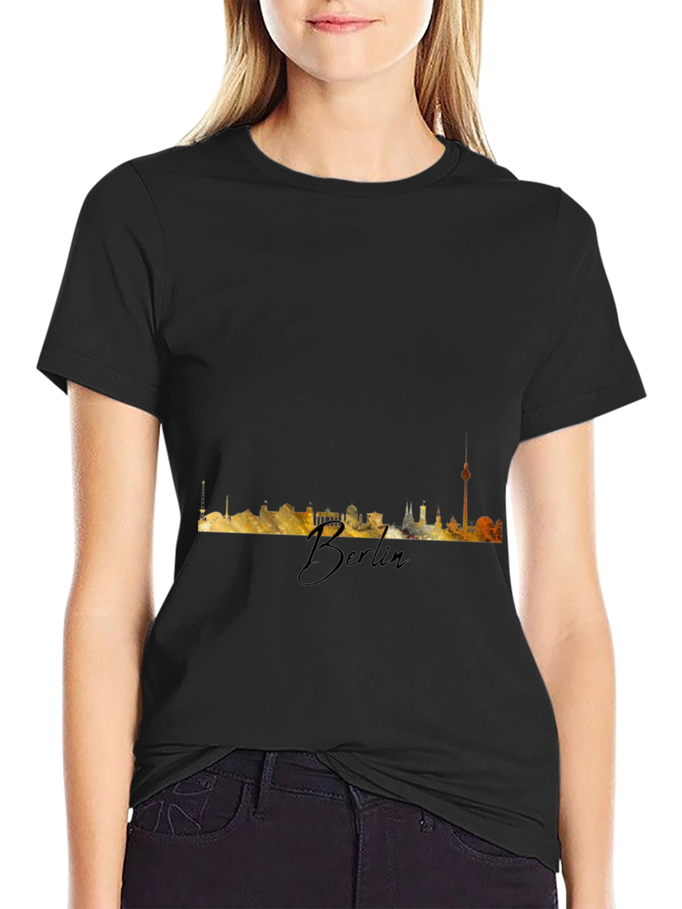 Berlin Skyline T-Shirt - Mens Black Tee