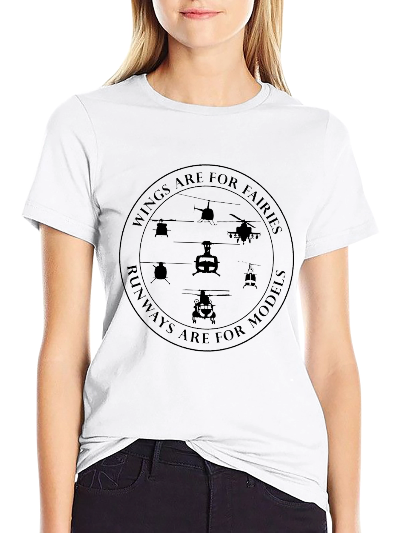 Wings Are For Fairies Helicopter T-Shirt