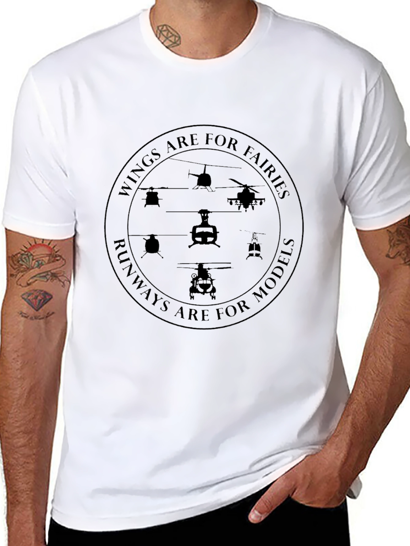 Wings Are For Fairies Helicopter T-Shirt