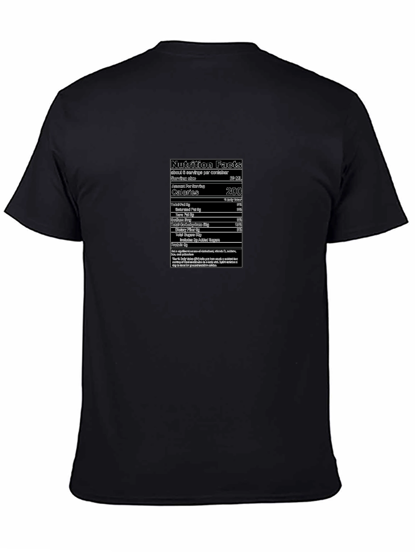 Nutrition Facts Graphic Black T-Shirt