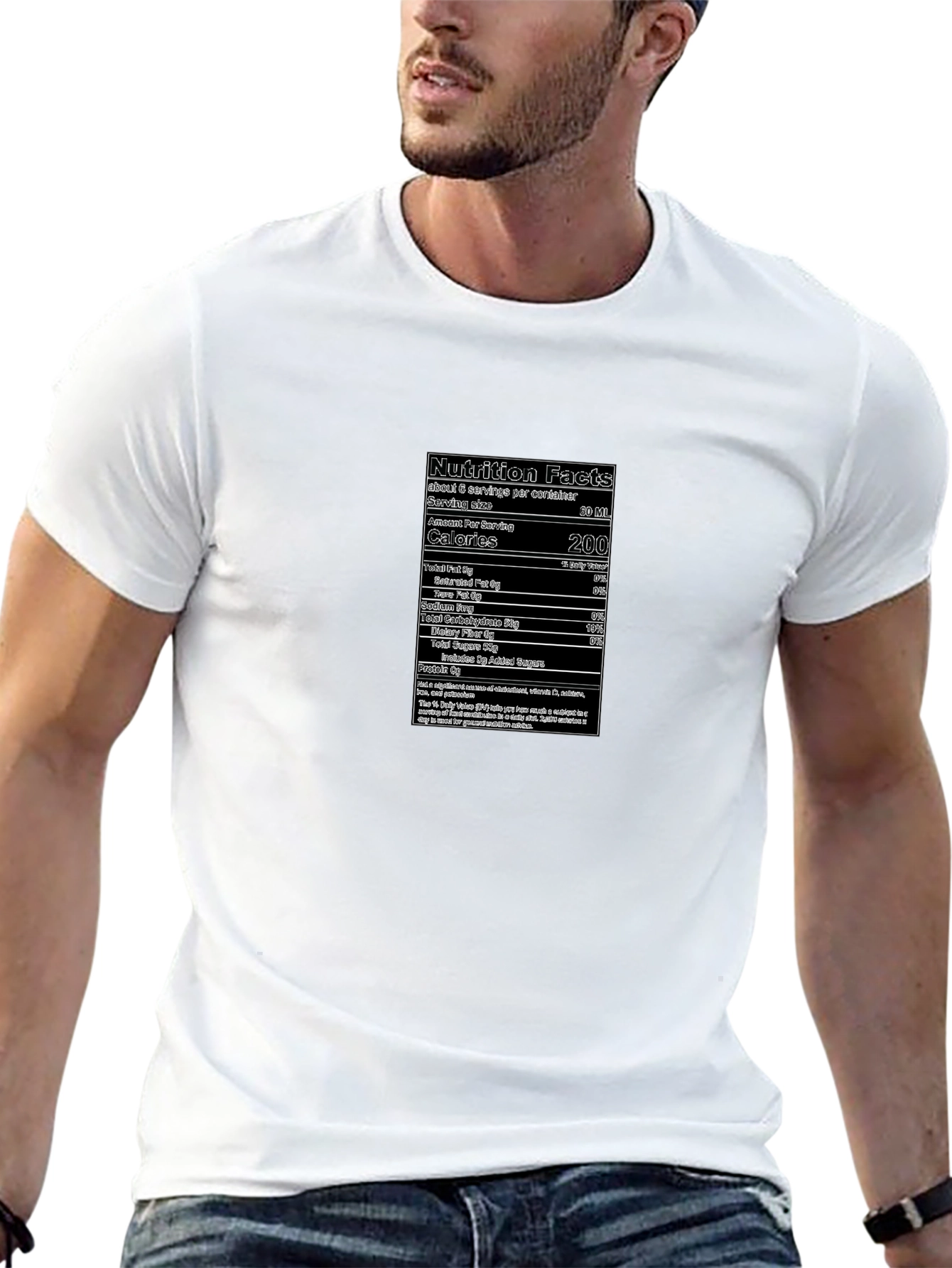Nutrition Facts Graphic Black T-Shirt