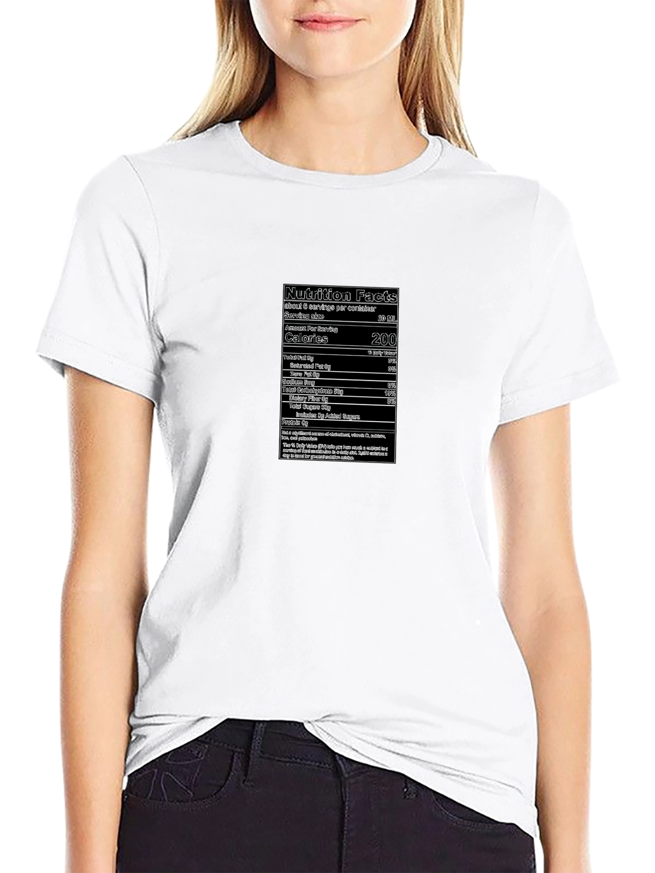 Nutrition Facts Graphic Black T-Shirt