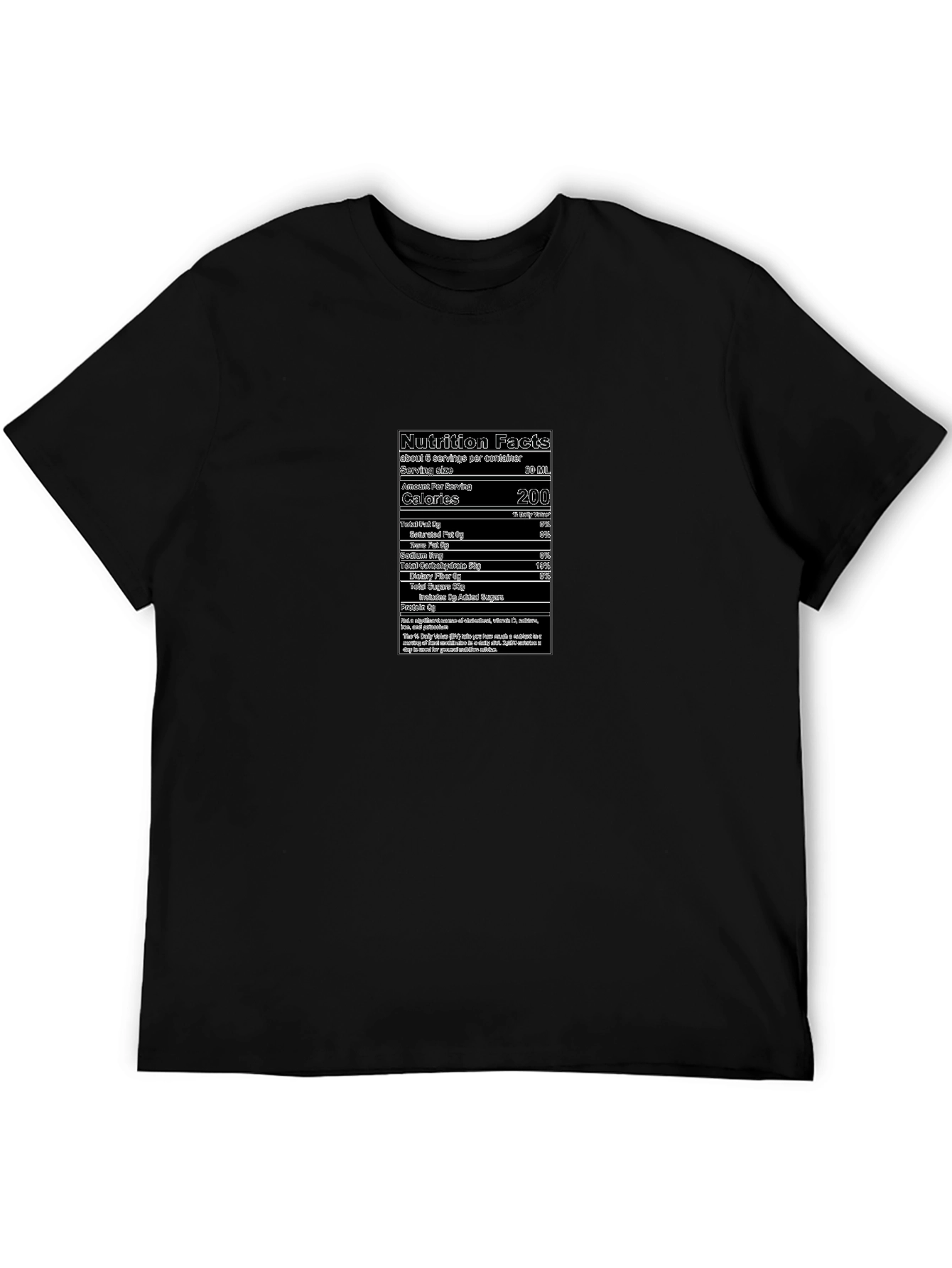 Nutrition Facts Graphic Black T-Shirt