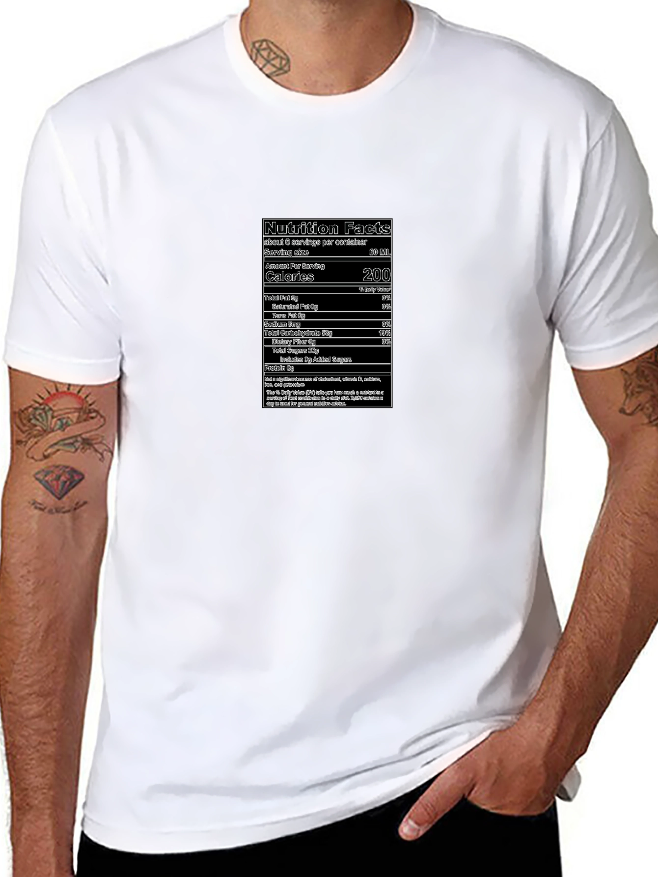 Nutrition Facts Graphic Black T-Shirt
