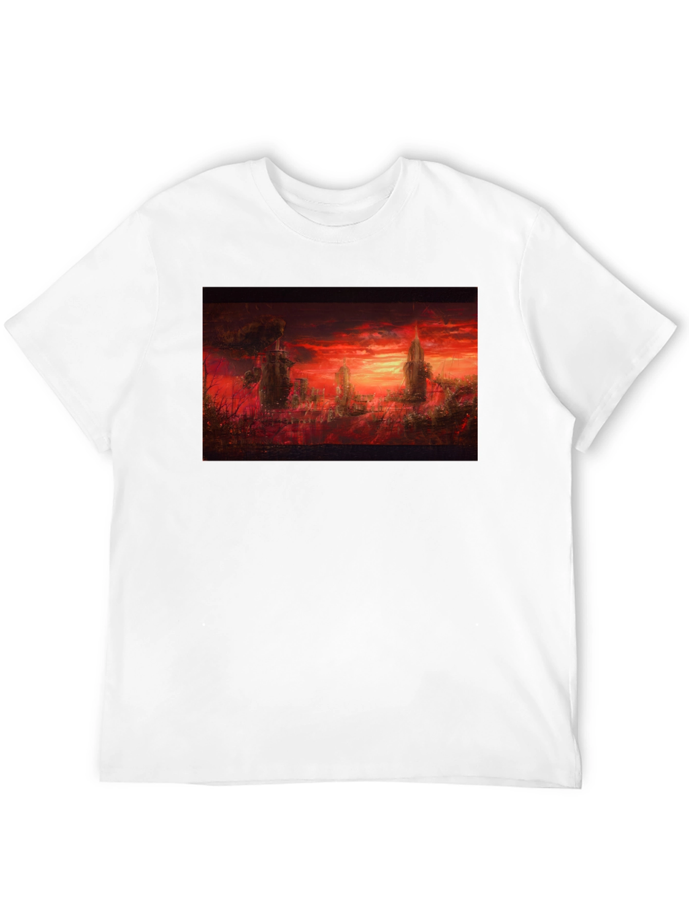 Inferno City Graphic Tee - Soft Black Cotton T-Shirt