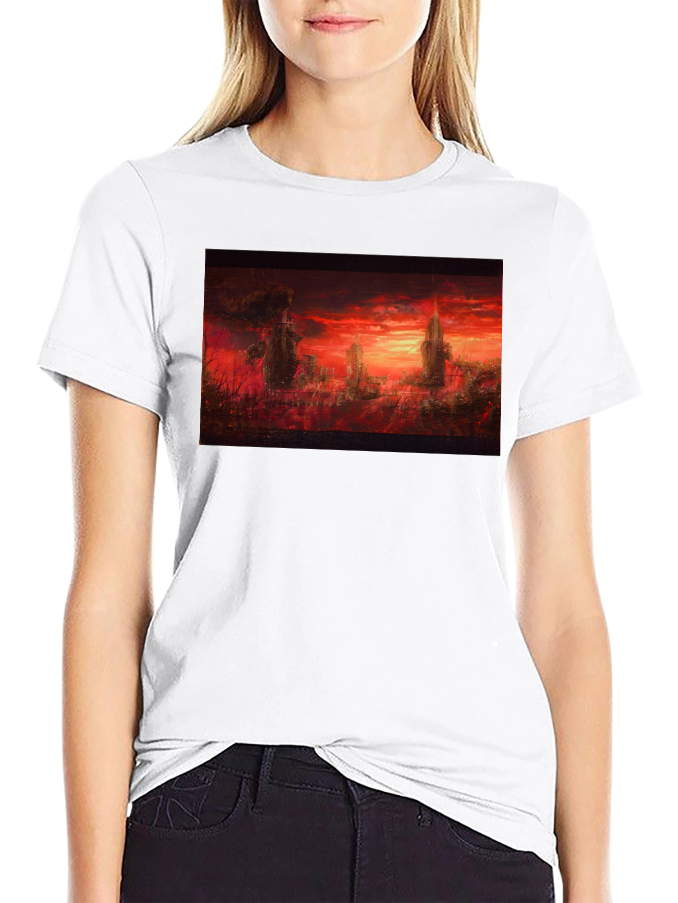 Inferno City Graphic Tee - Soft Black Cotton T-Shirt