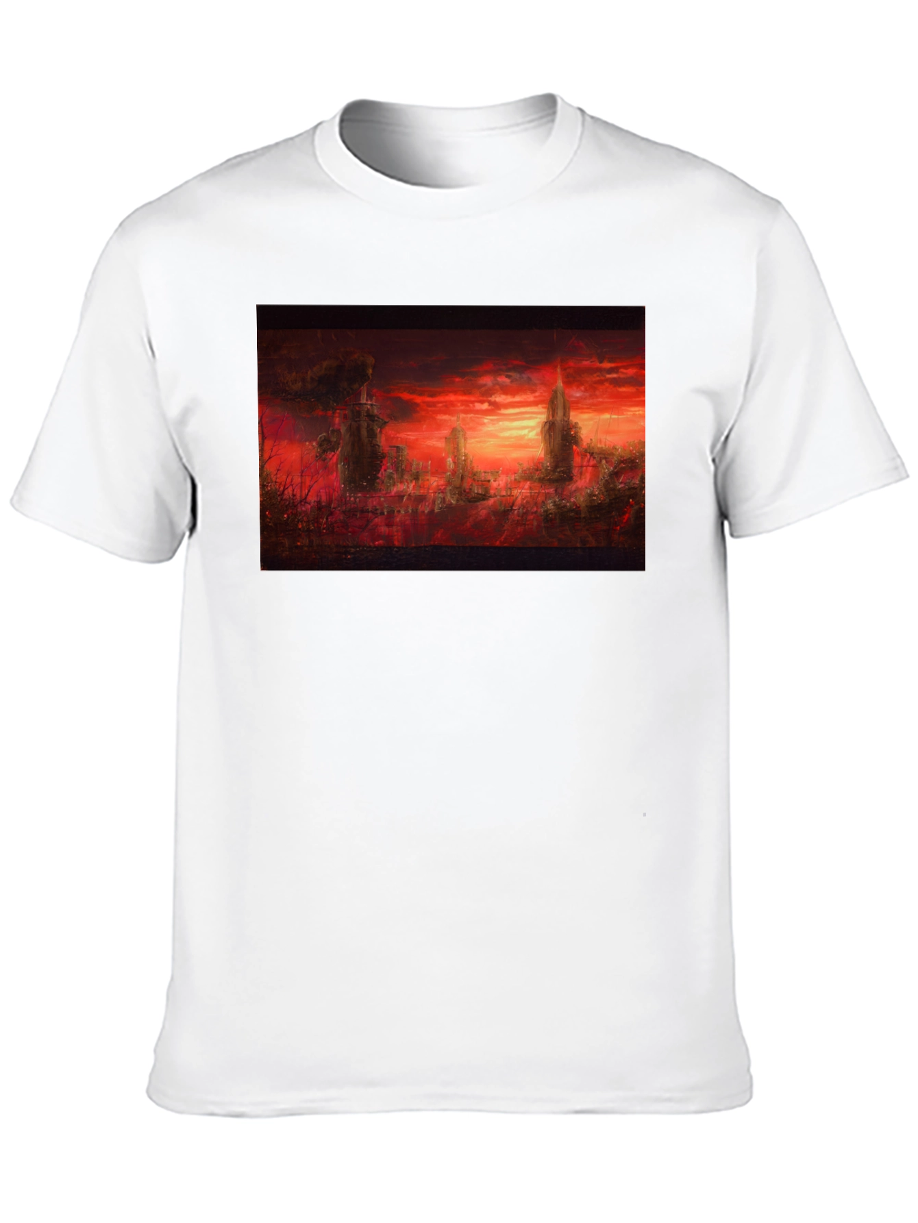 Inferno City Graphic Tee - Soft Black Cotton T-Shirt