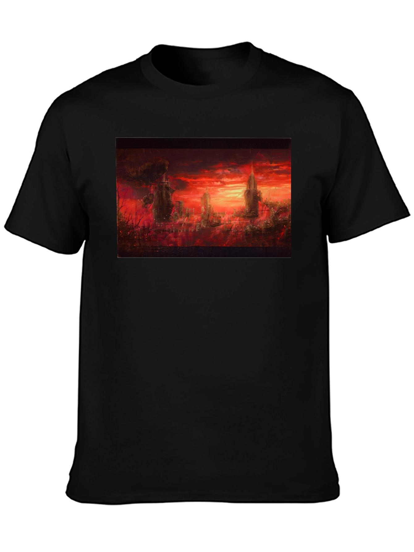 Inferno City Graphic Tee - Soft Black Cotton T-Shirt