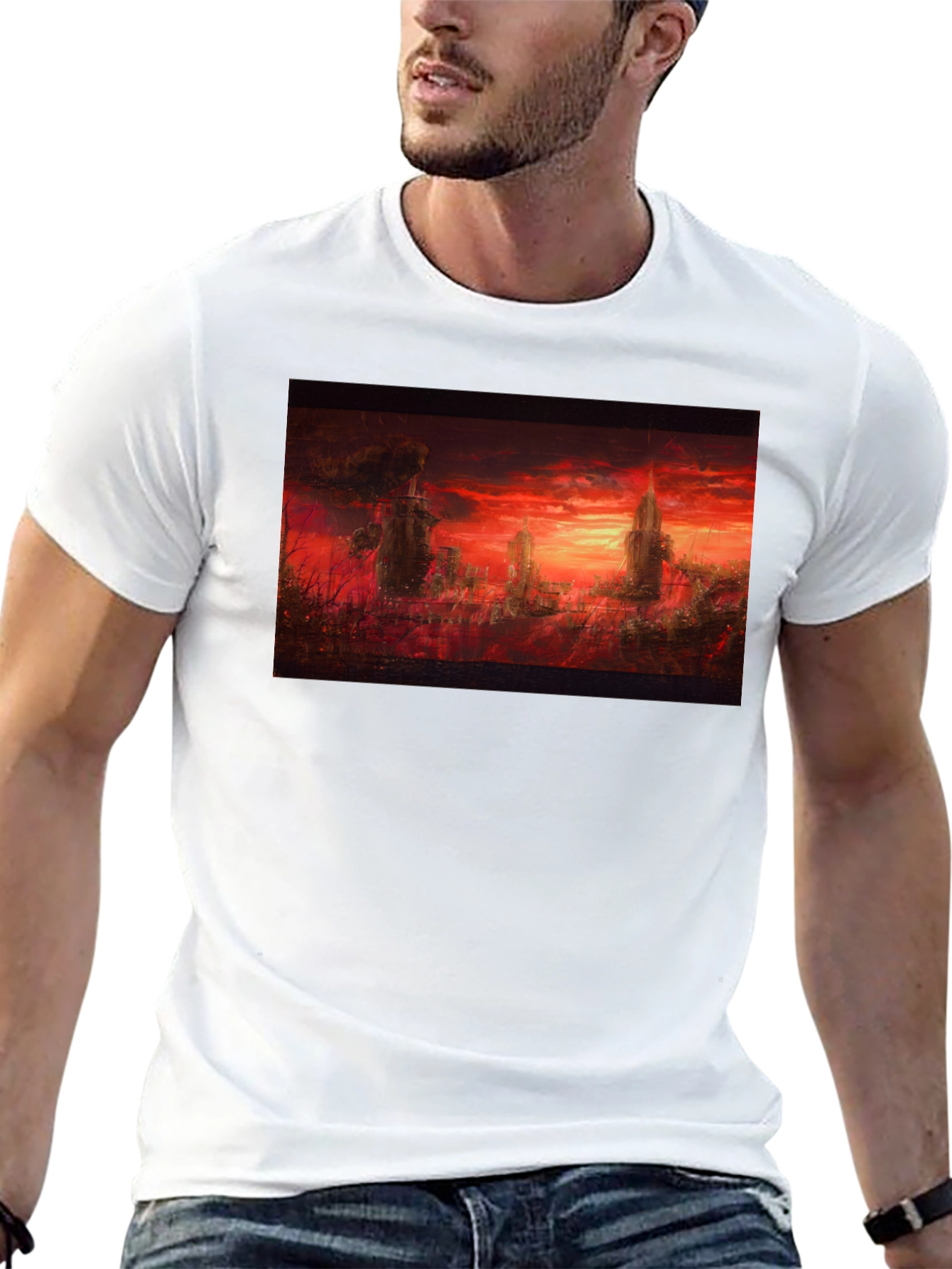 Inferno City Graphic Tee - Soft Black Cotton T-Shirt