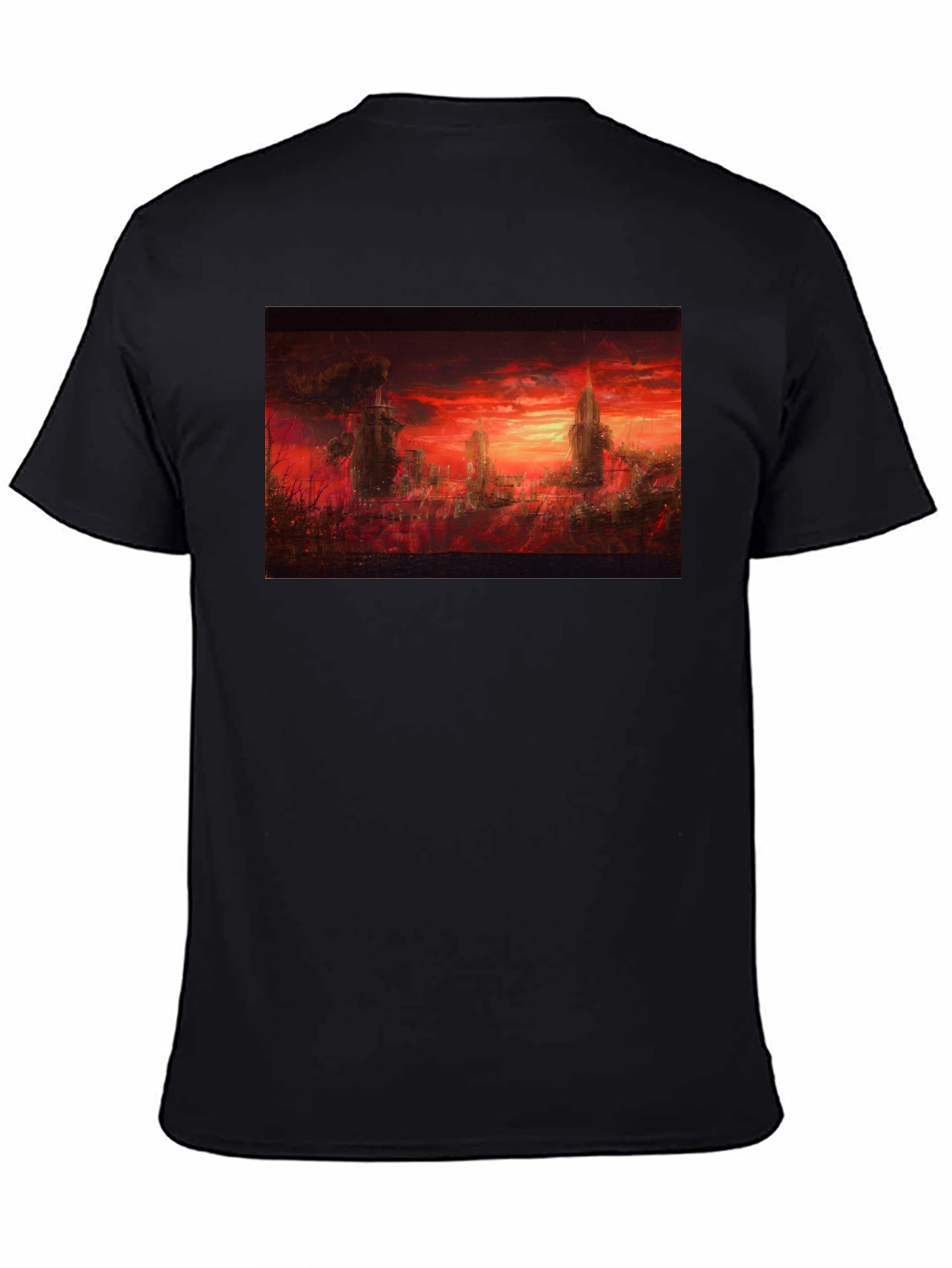 Inferno City Graphic Tee - Soft Black Cotton T-Shirt