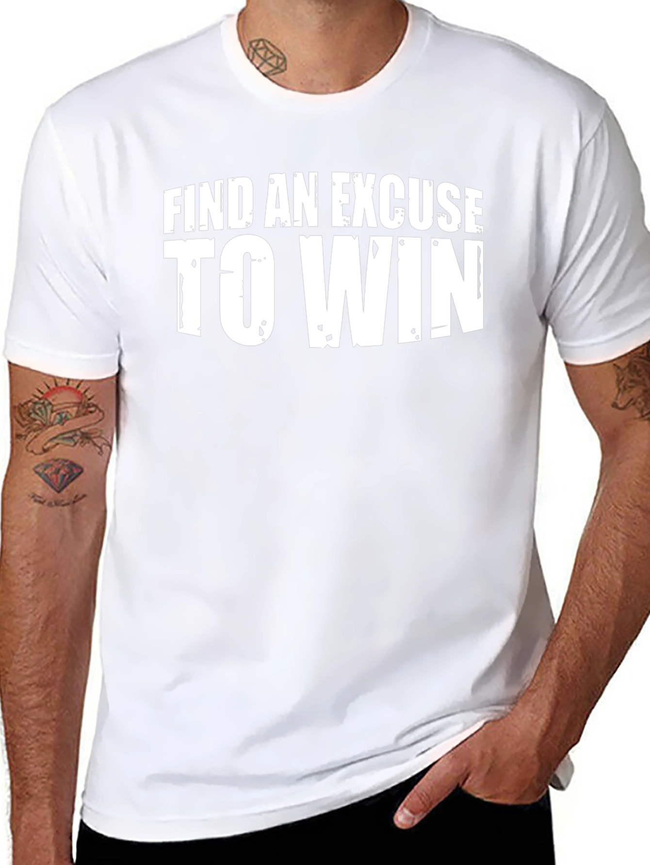 Motivational Find an Excuse to Win Black T-Shirt