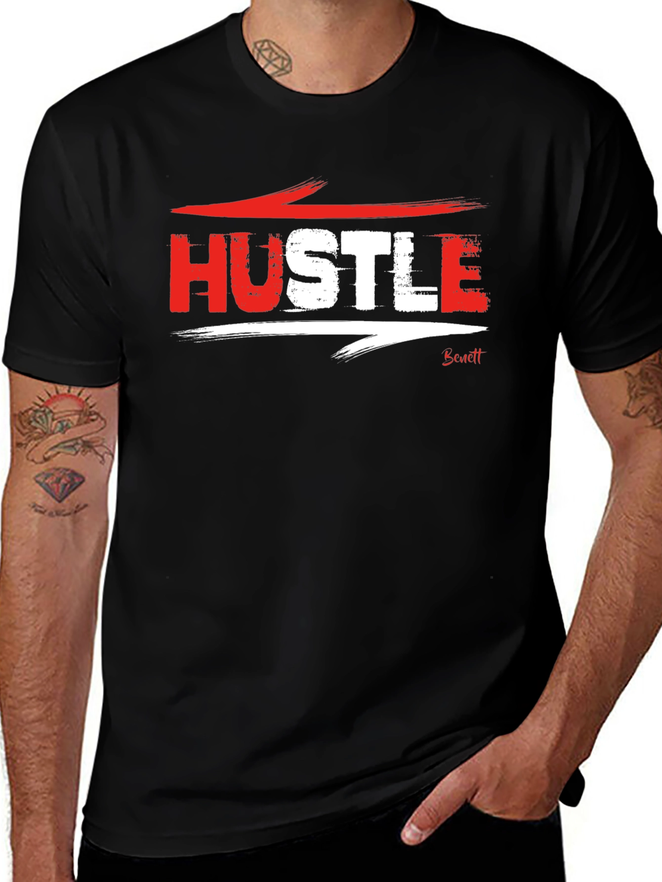 Hustle Graphic Black T-Shirt