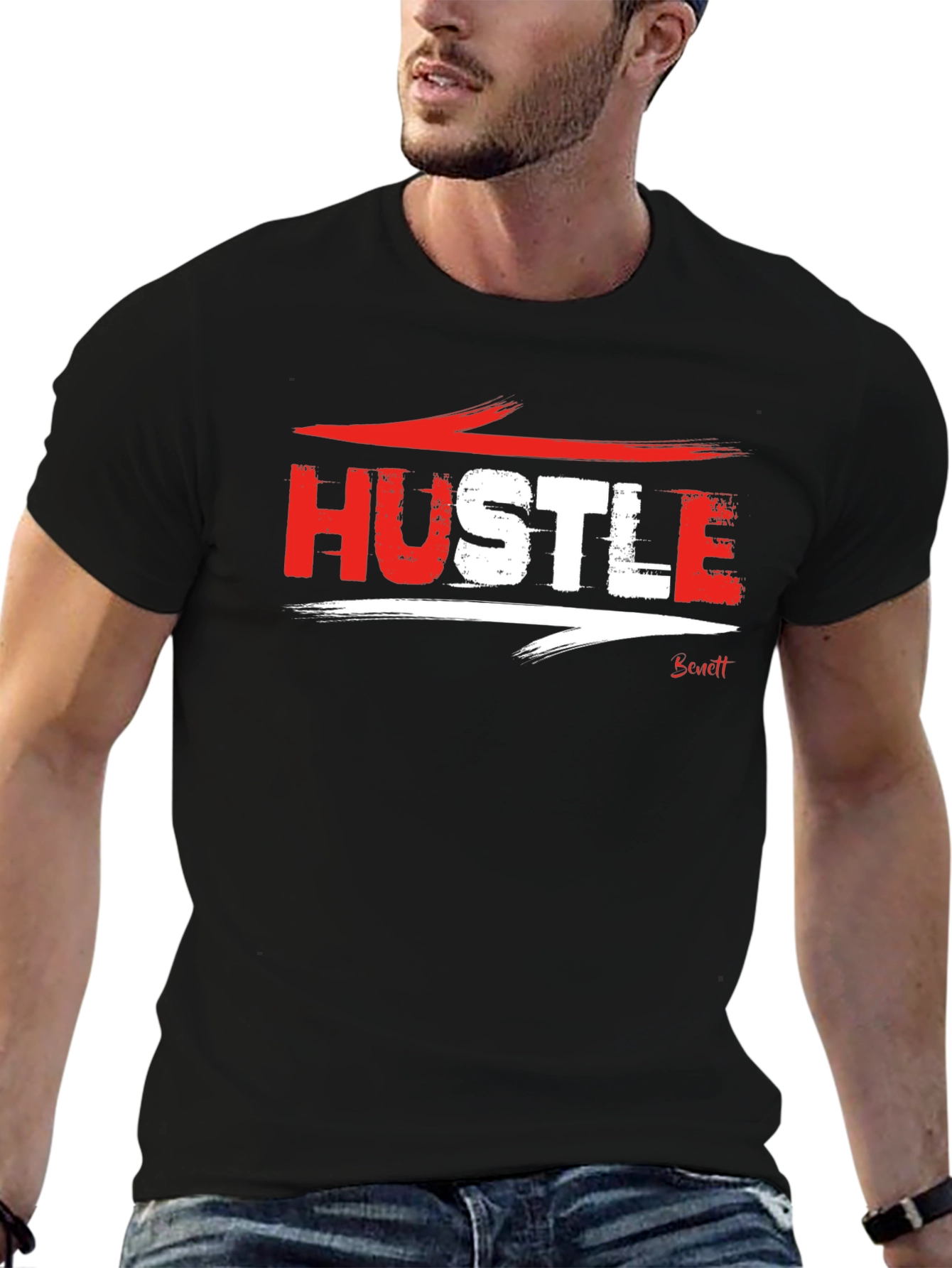 Hustle Graphic Black T-Shirt