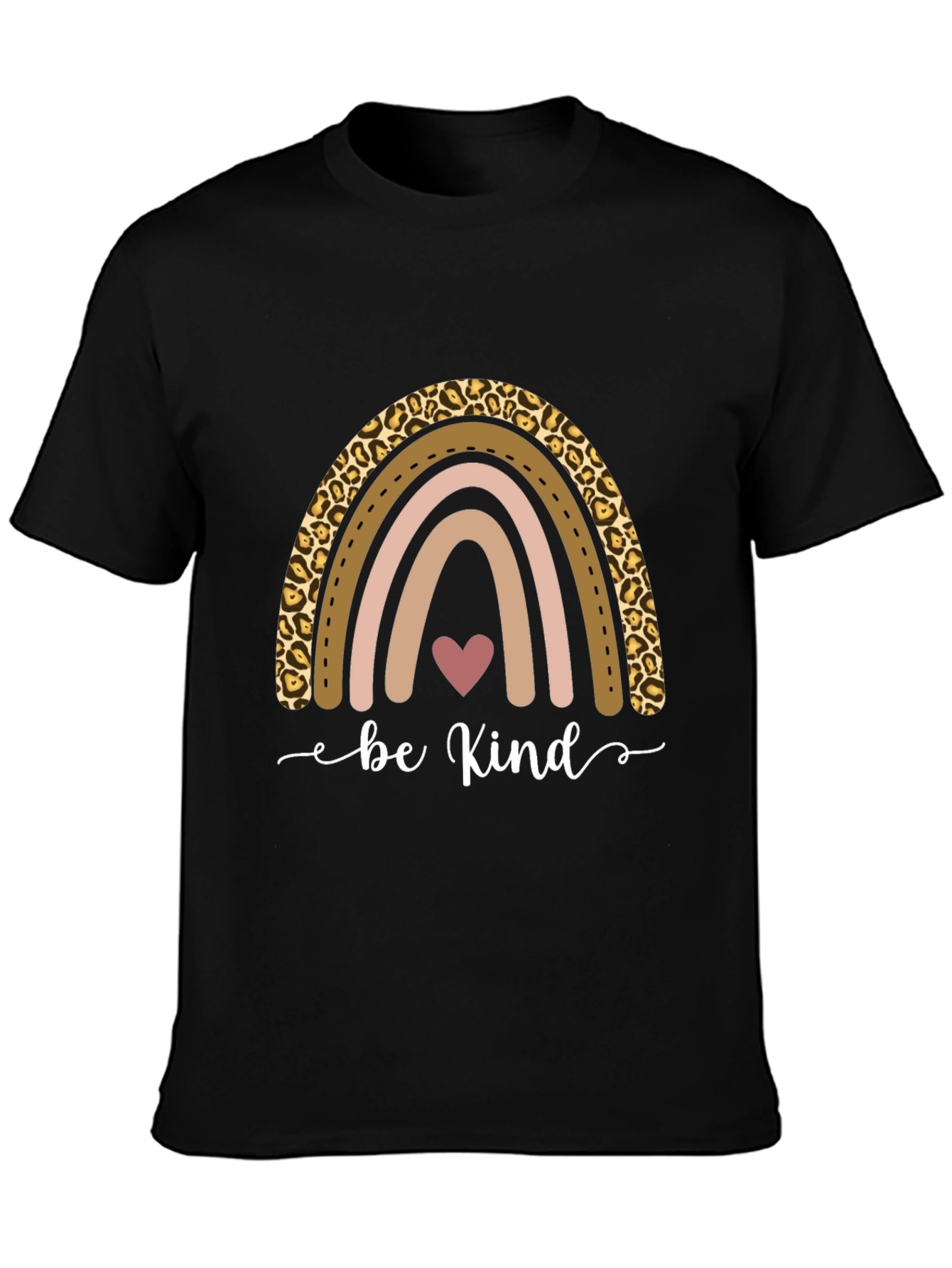 Be Kind Rainbow Leopard Print T-Shirt