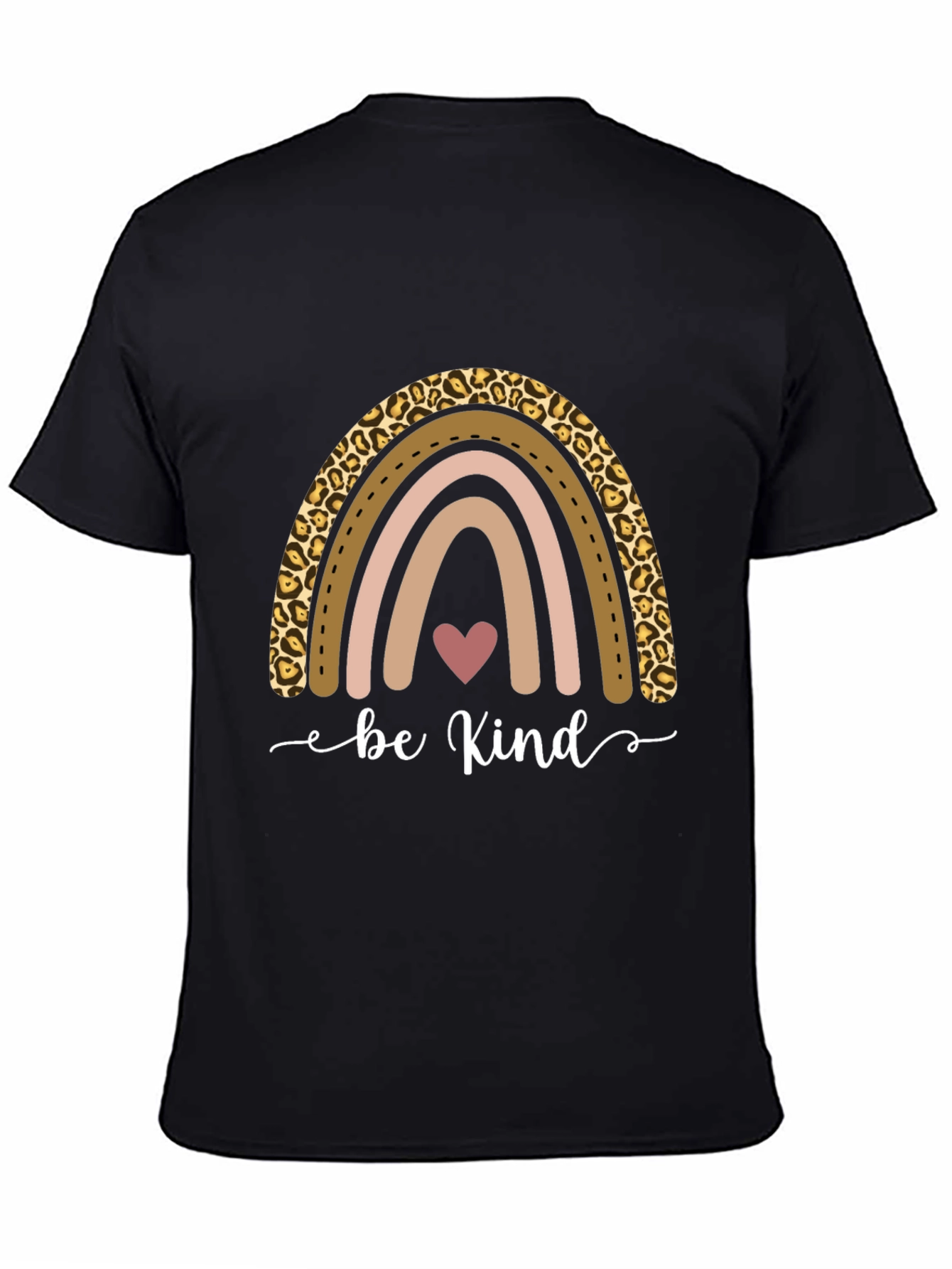 Be Kind Rainbow Leopard Print T-Shirt
