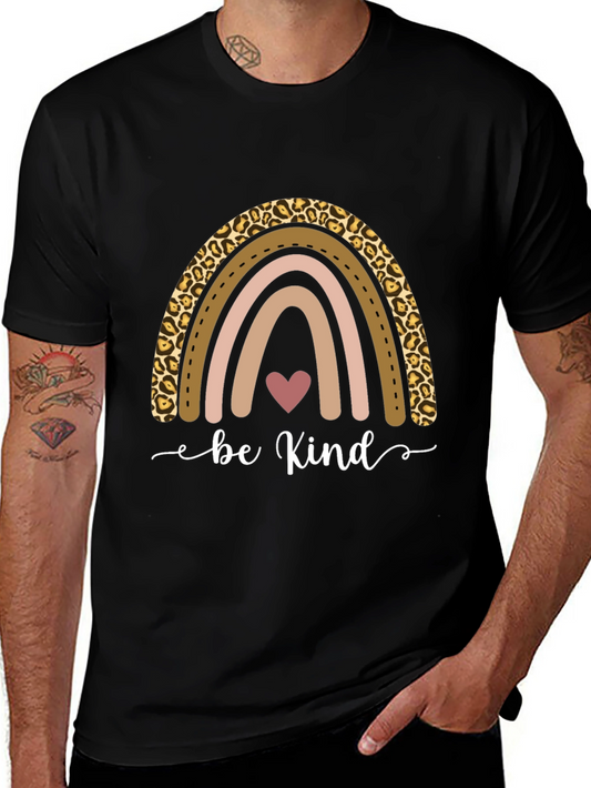 Be Kind Rainbow Leopard Print T-Shirt