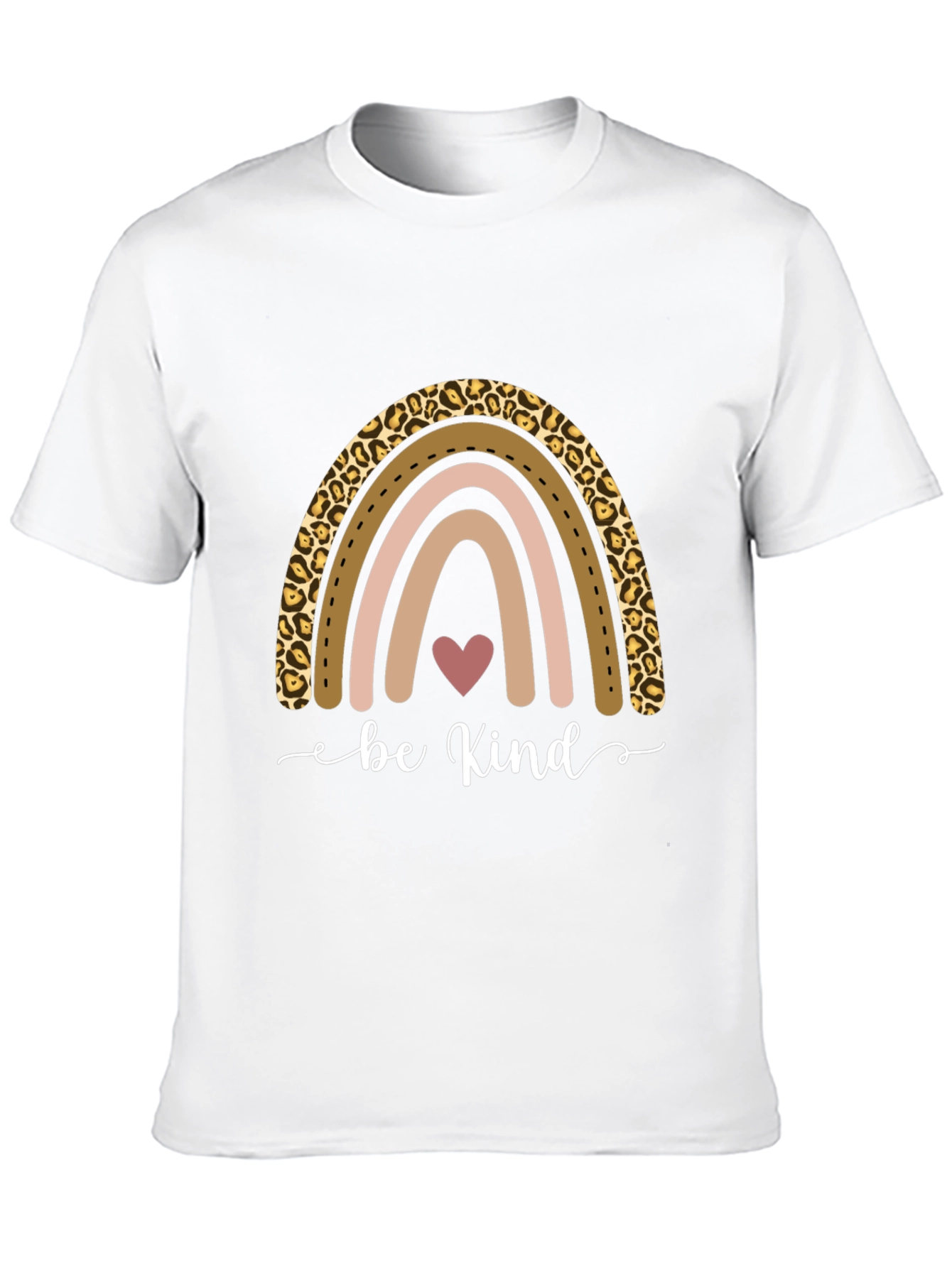Be Kind Rainbow Leopard Print T-Shirt