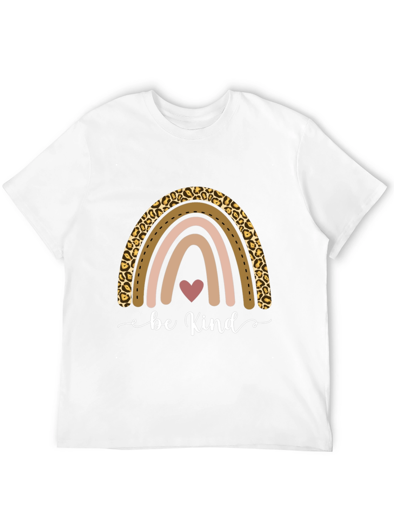 Be Kind Rainbow Leopard Print T-Shirt