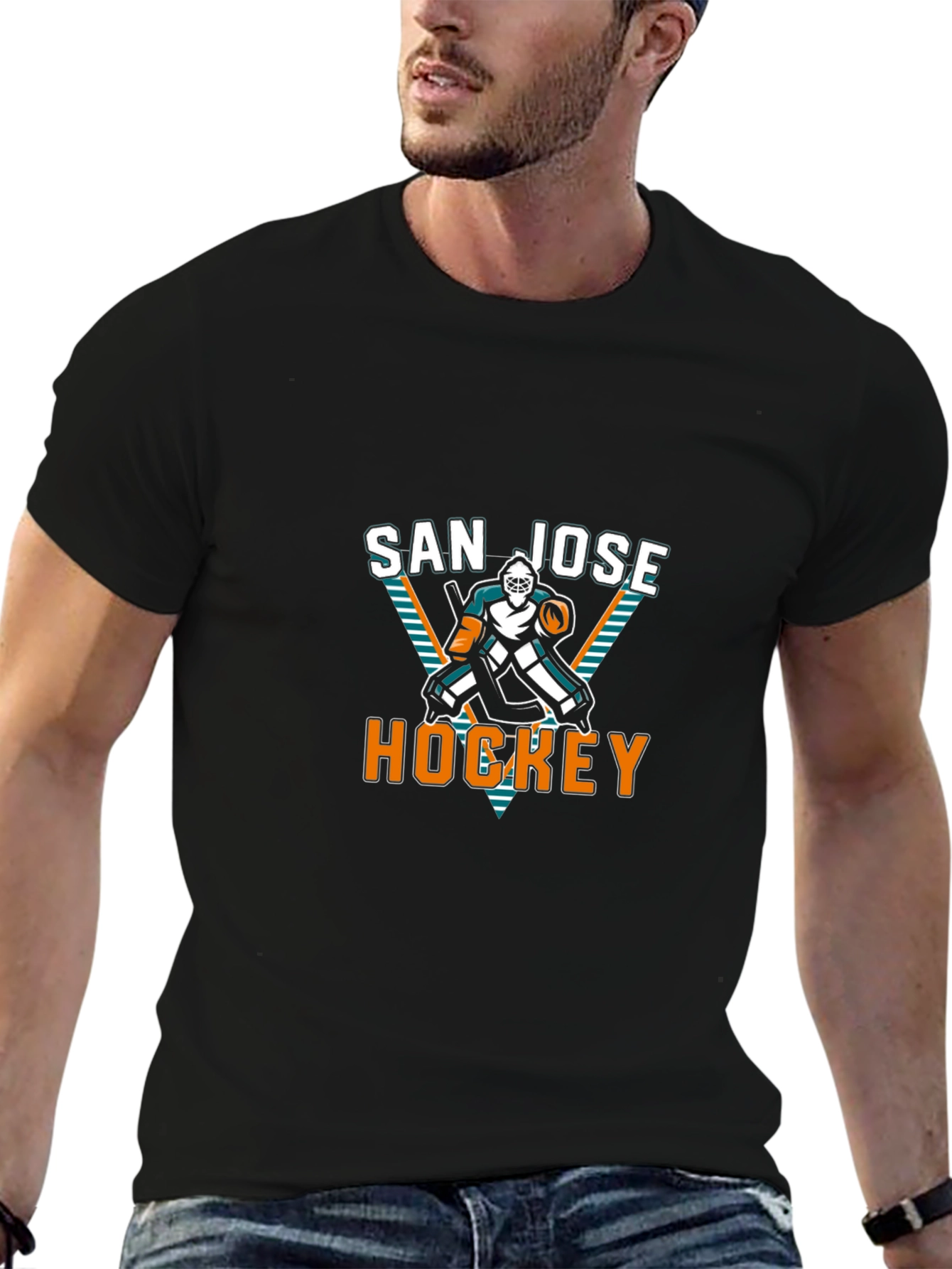 San Jose Hockey T-Shirt - Black Graphic Tee