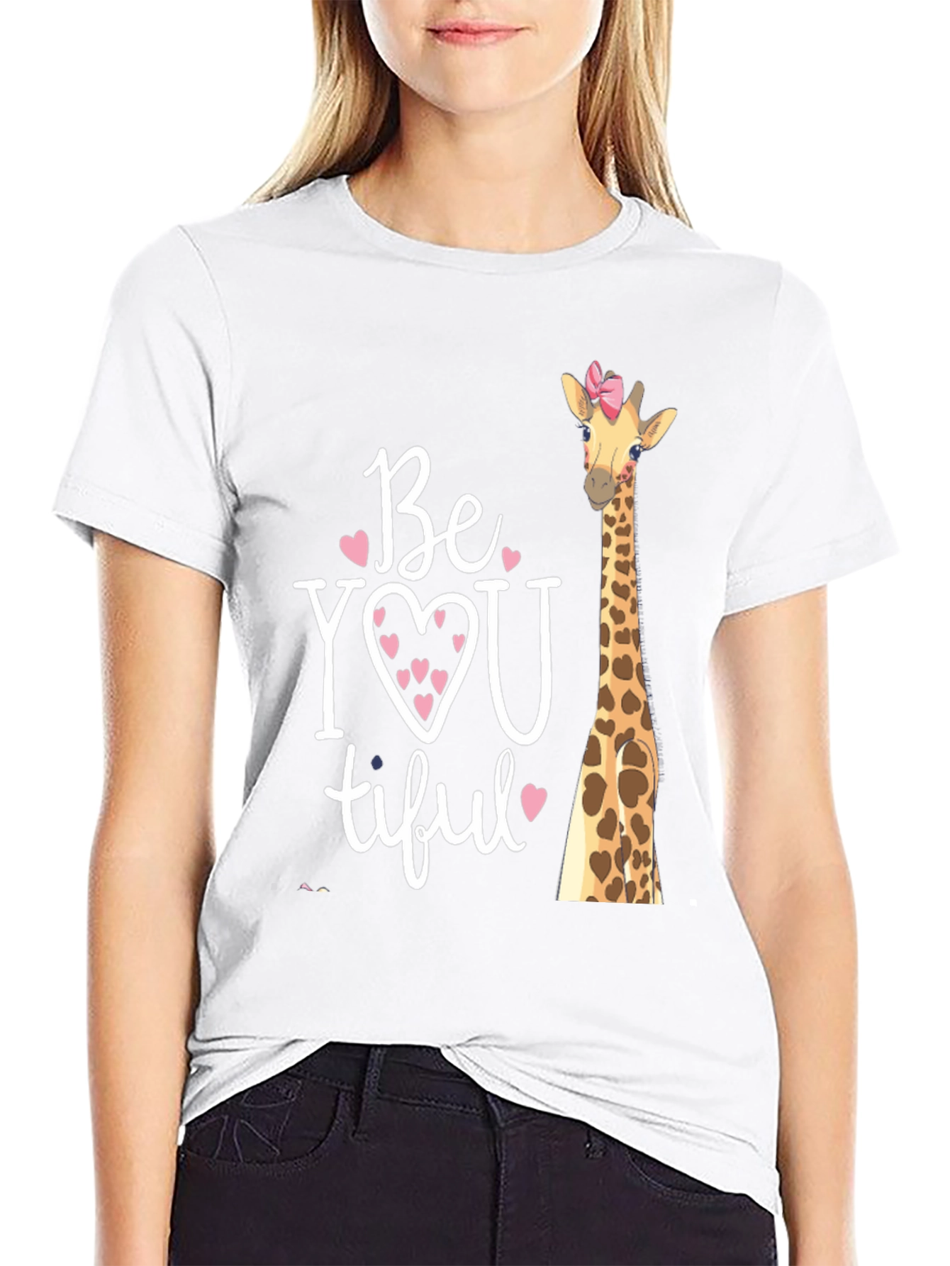 BeYOUtiful Giraffe Graphic Tee - Unisex Black T-Shirt