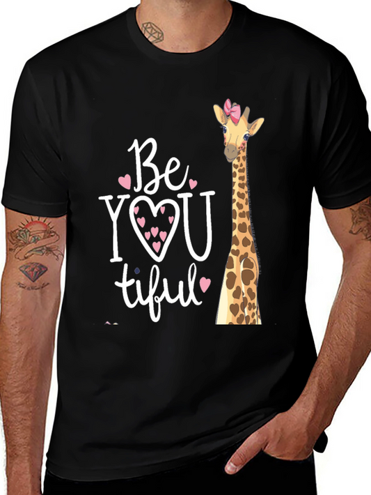 BeYOUtiful Giraffe Graphic Tee - Unisex Black T-Shirt