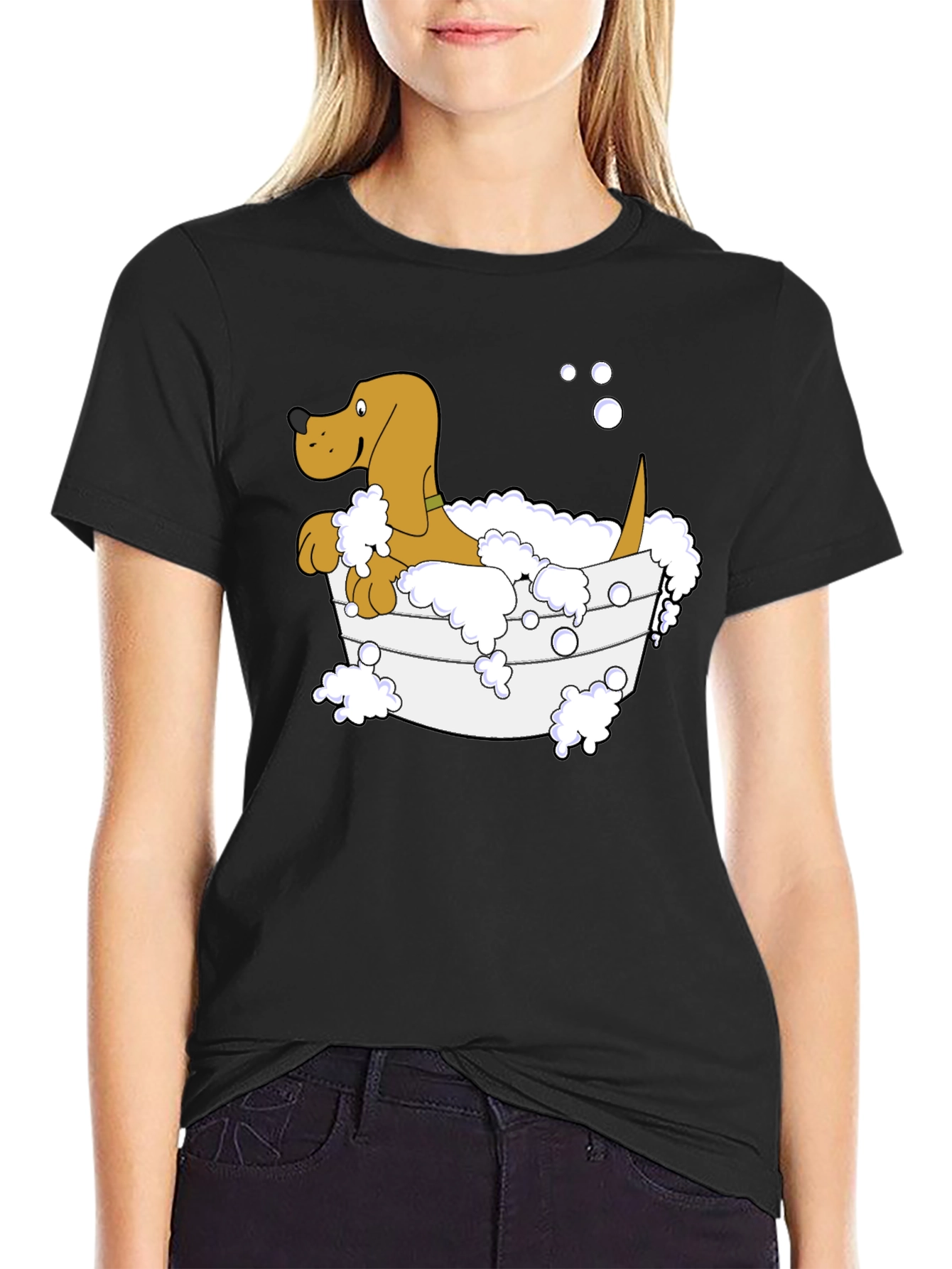 Cartoon Dog in Tub T-Shirt