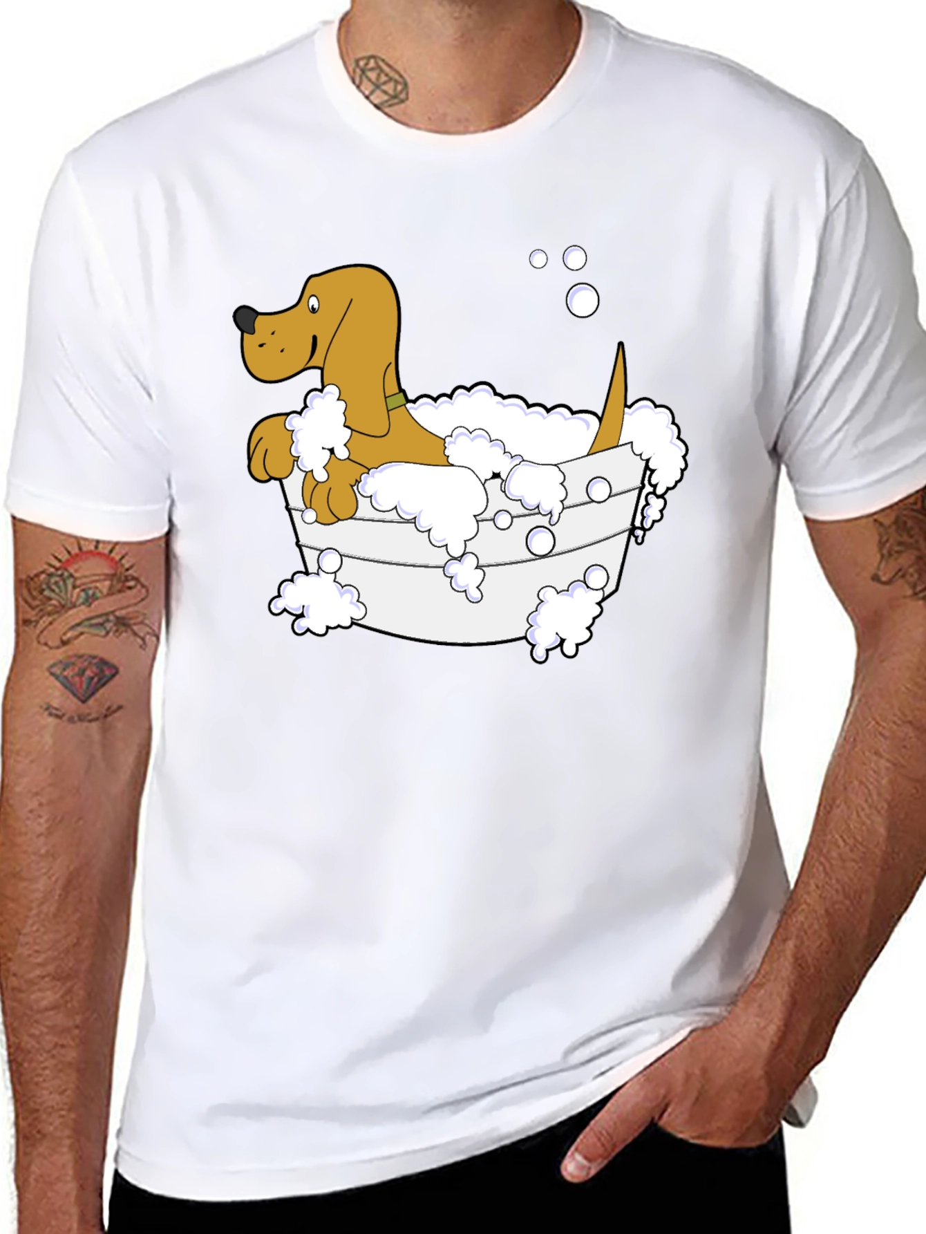 Cartoon Dog in Tub T-Shirt