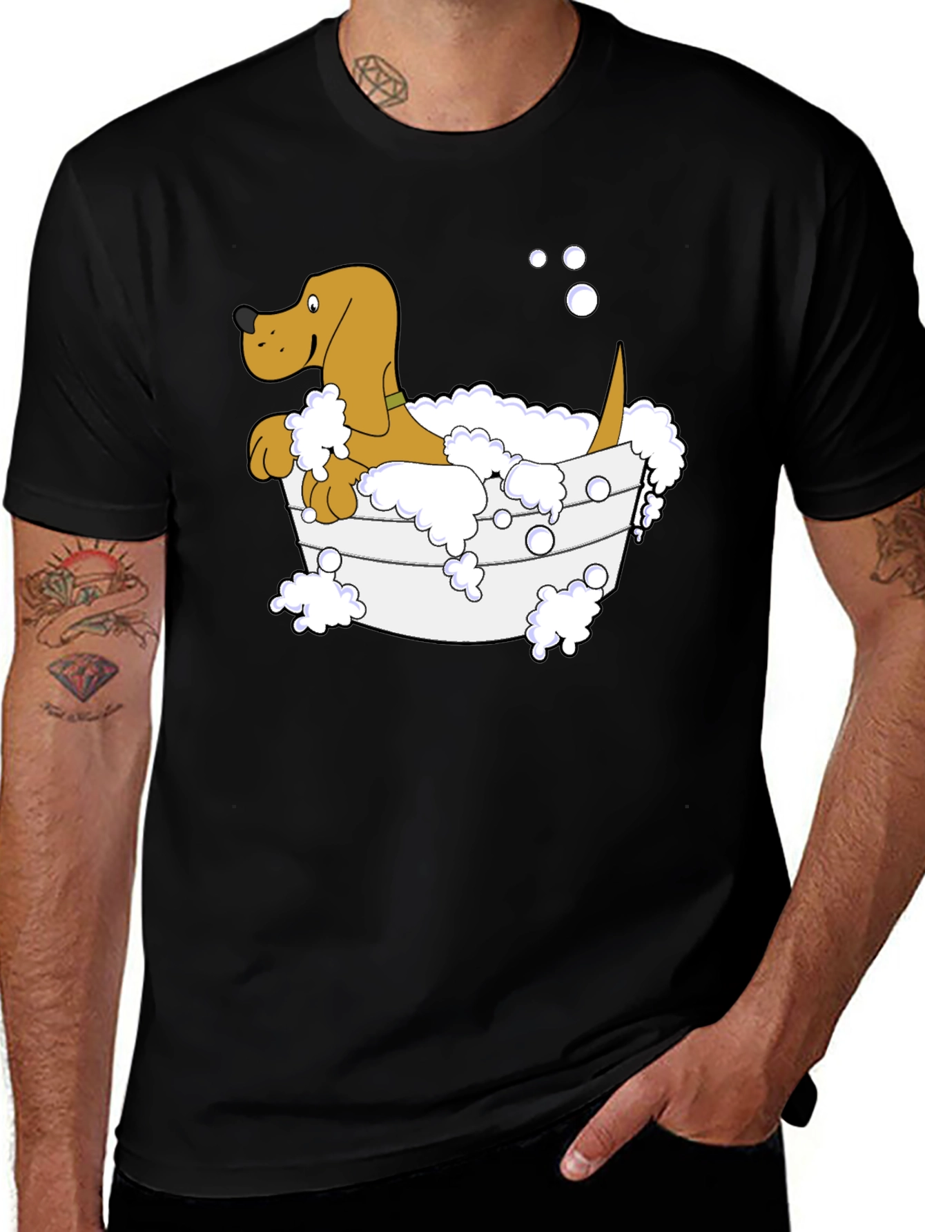 Cartoon Dog in Tub T-Shirt