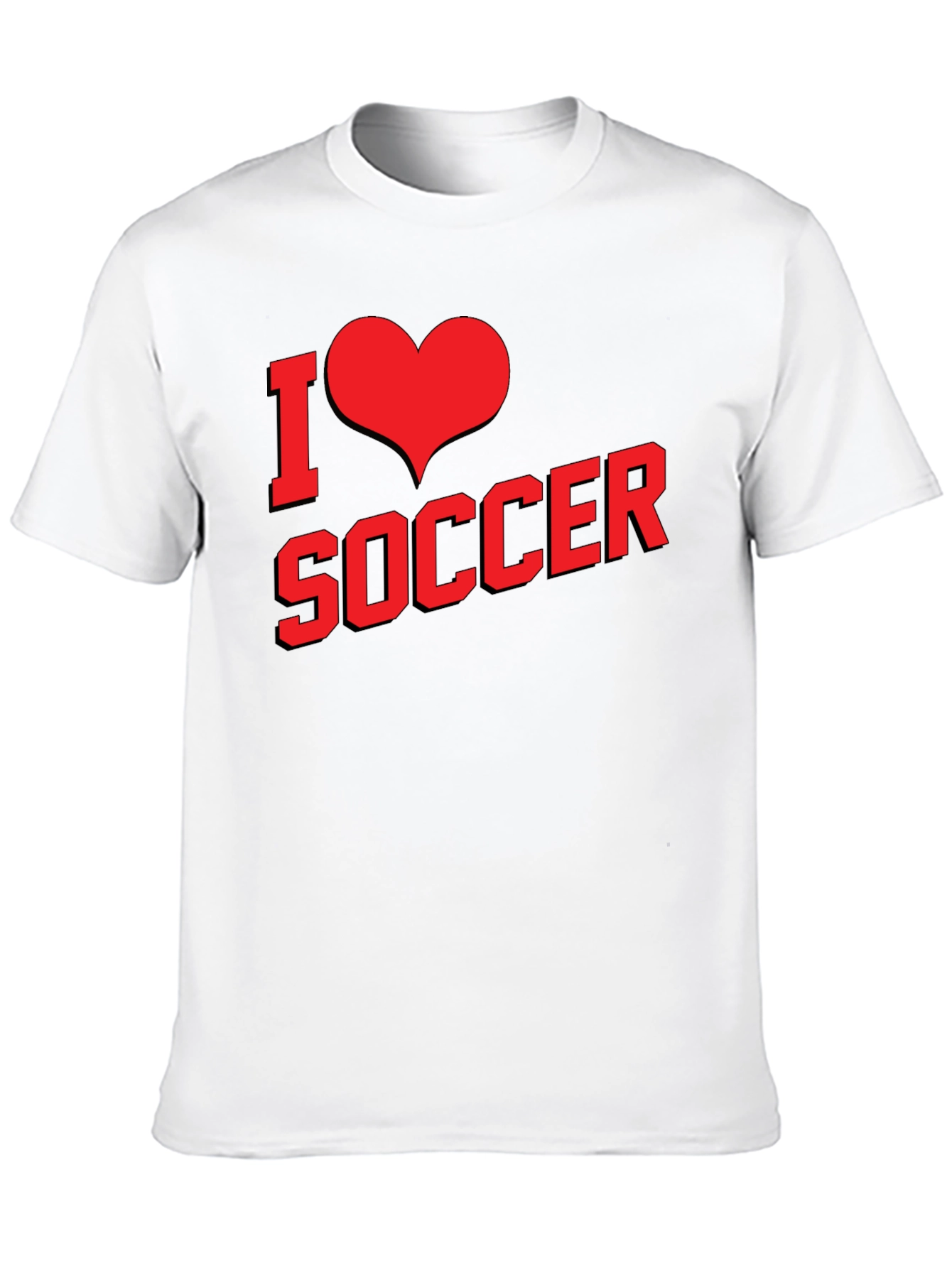 I Love Soccer Graphic Tee - Black Cotton T-Shirt